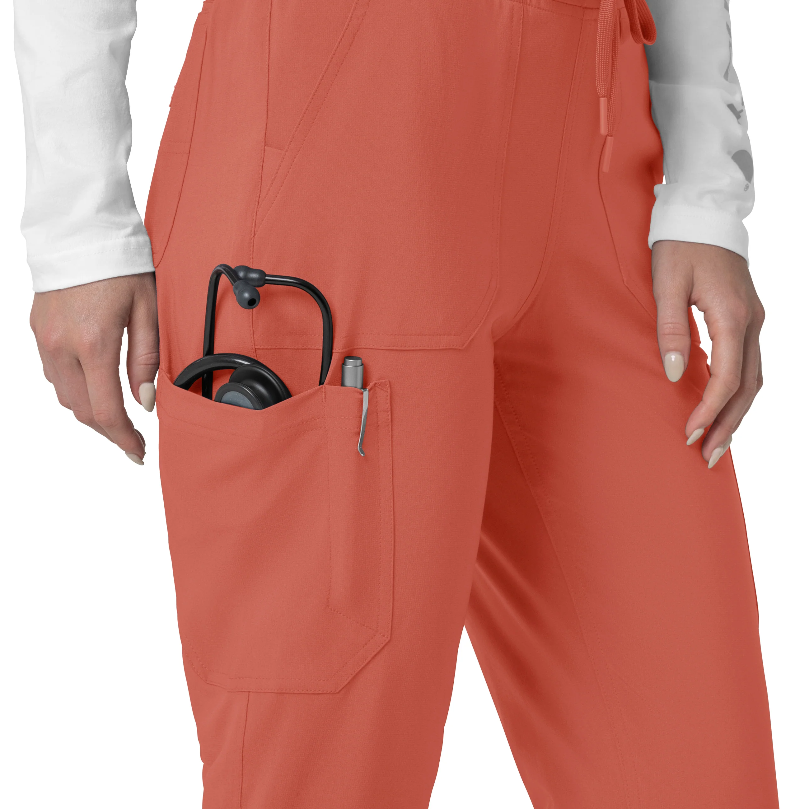 Carhartt Force Cross-Flex Women's Cargo Jogger Scrub Pant - Dusty Cedar - Image 7