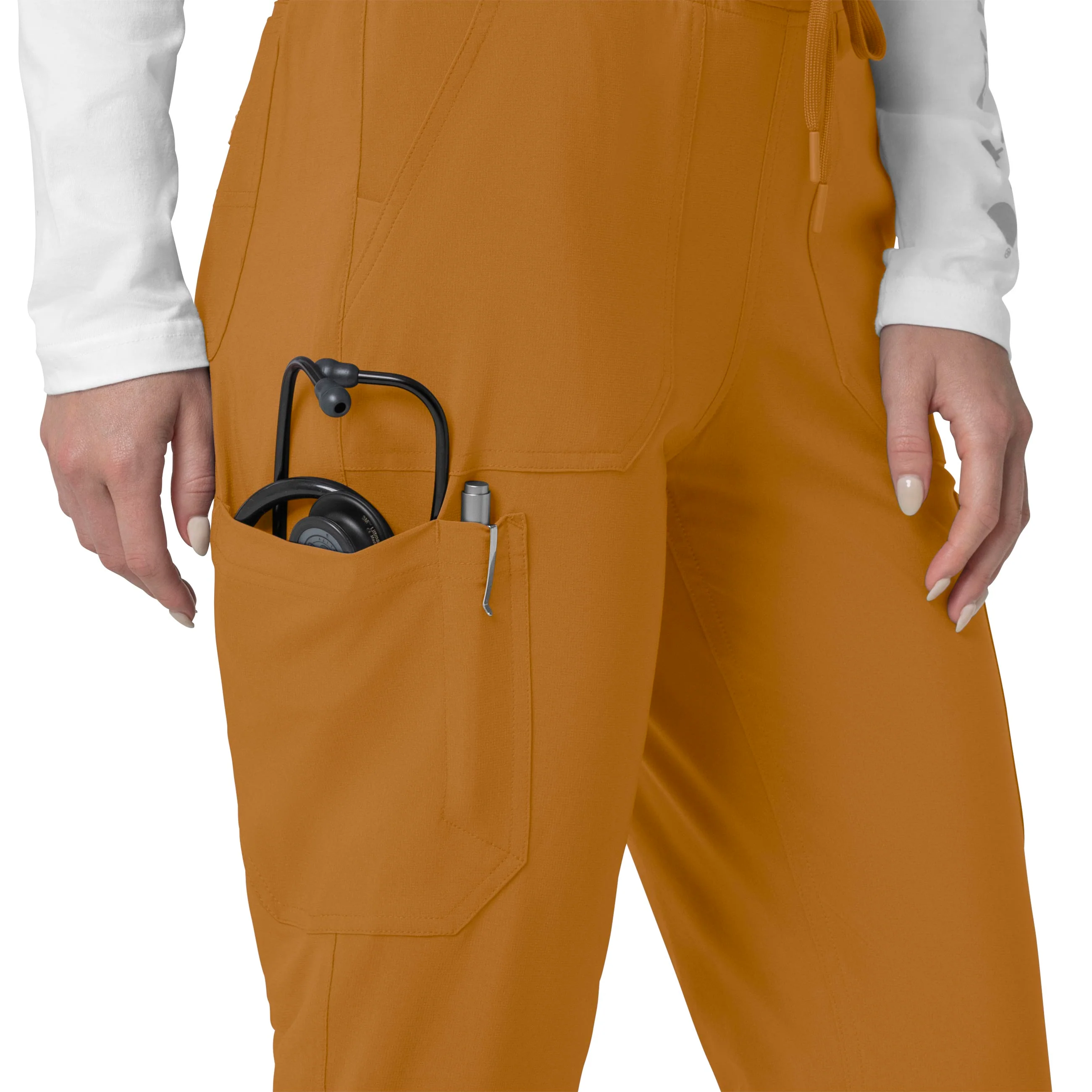 Carhartt Force Cross-Flex Women's Cargo Jogger Scrub Pant - Fox Brown - Image 8