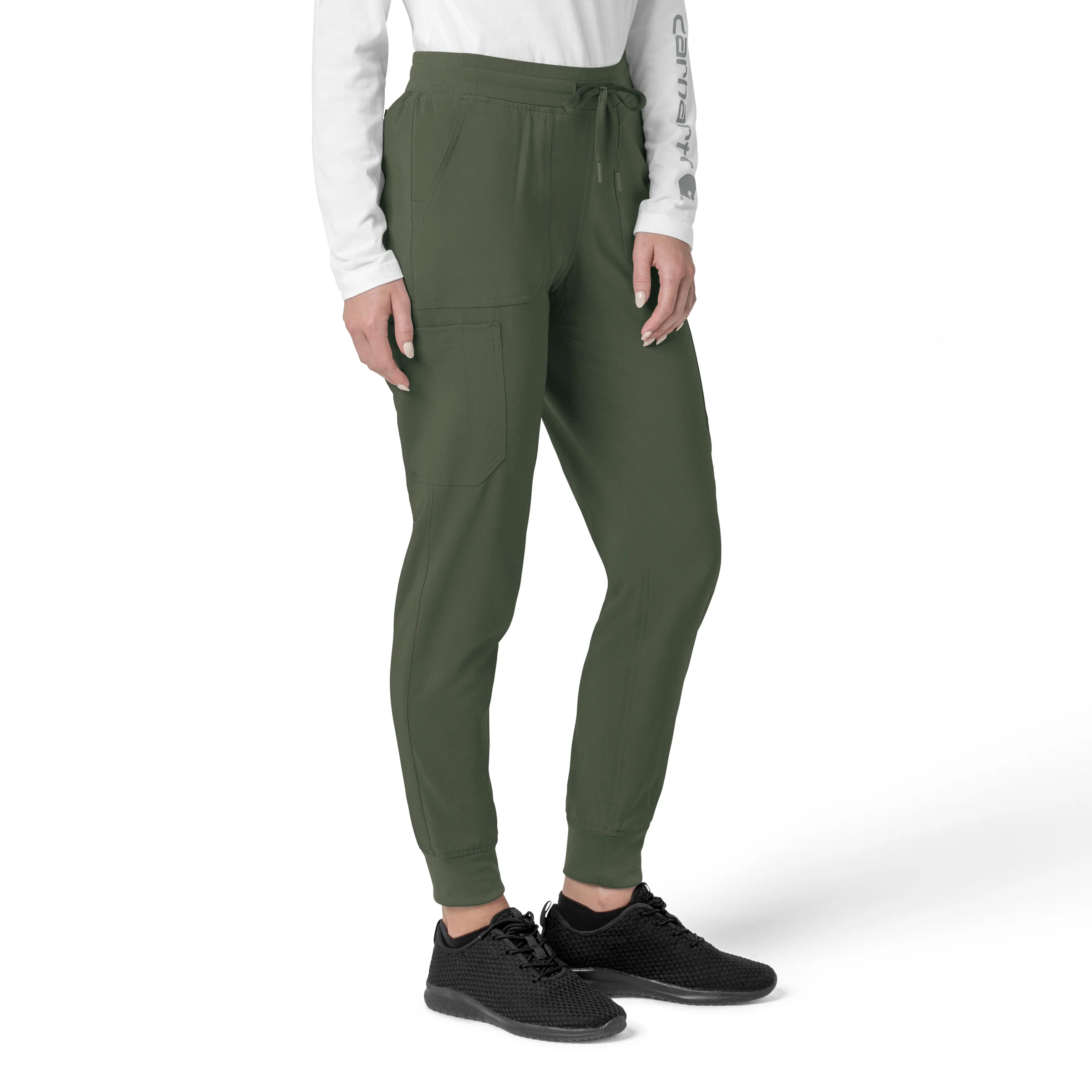 Carhartt Force Cross-Flex Women's Cargo Jogger Scrub Pant - Olive - Image 3
