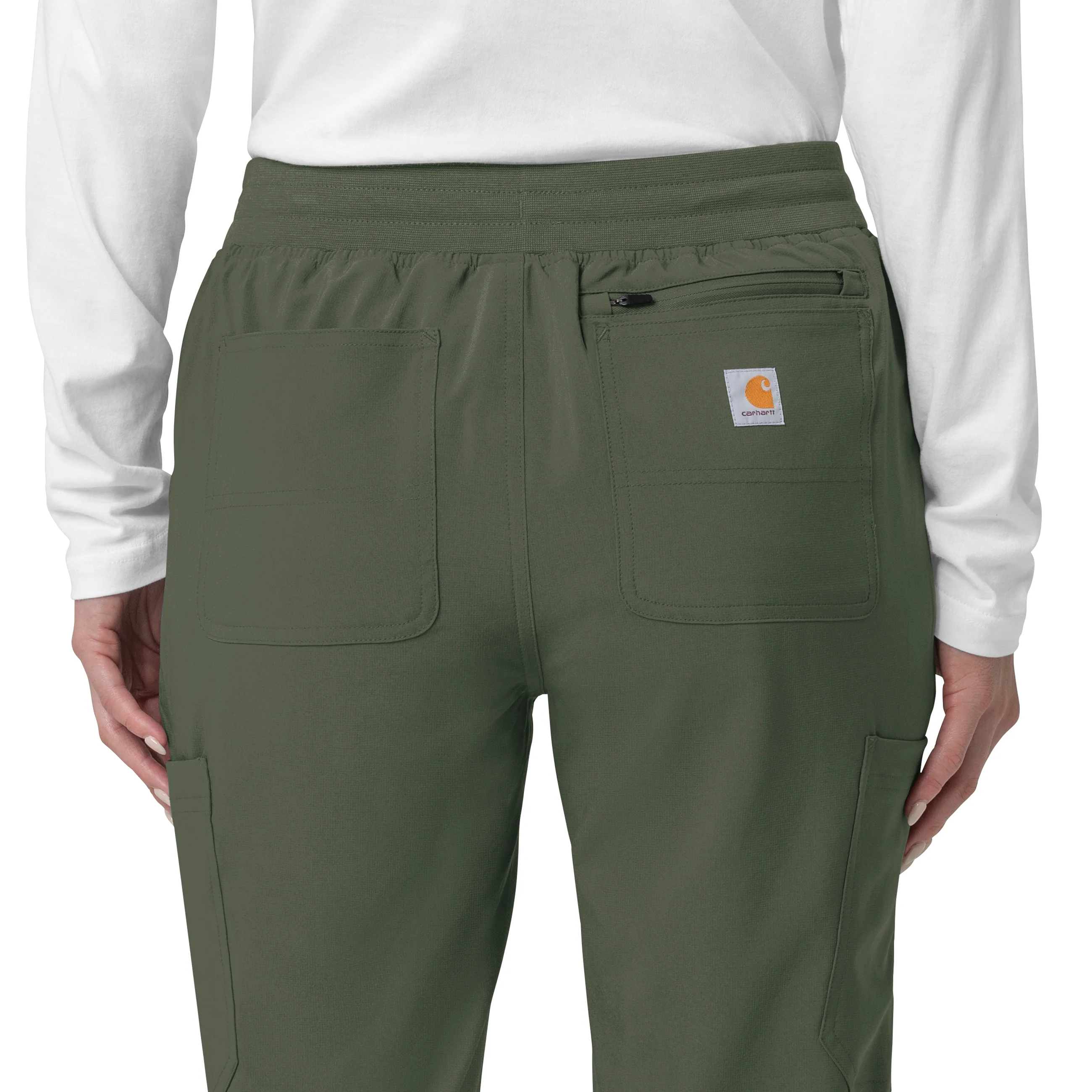 Carhartt Force Cross-Flex Women's Cargo Jogger Scrub Pant - Olive - Image 5