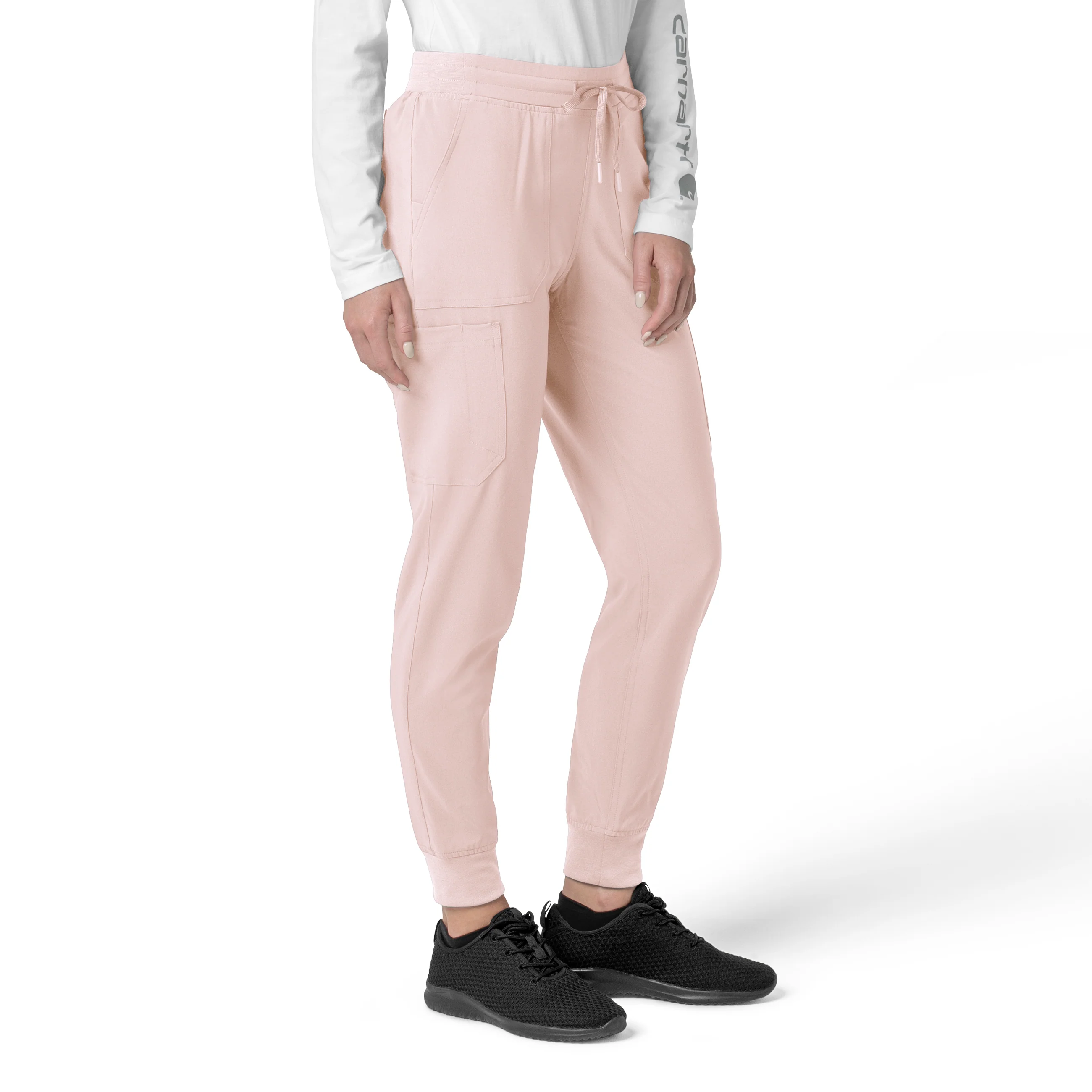 Carhartt Force Cross-Flex Women's Cargo Jogger Scrub Pant - Soft Rose - Image 4
