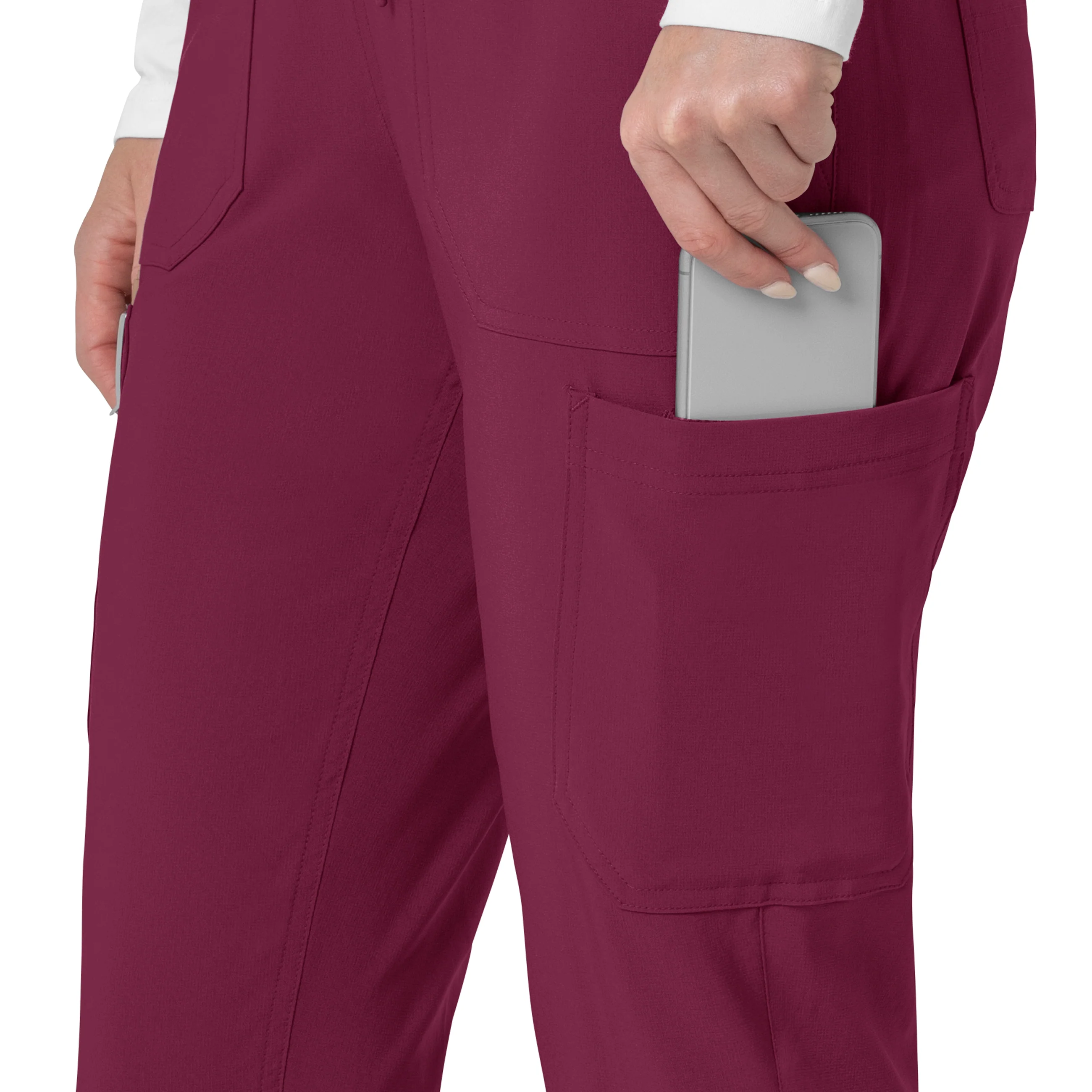 Carhartt Force Cross-Flex Women's Cargo Jogger Scrub Pant - Wine - Image 9