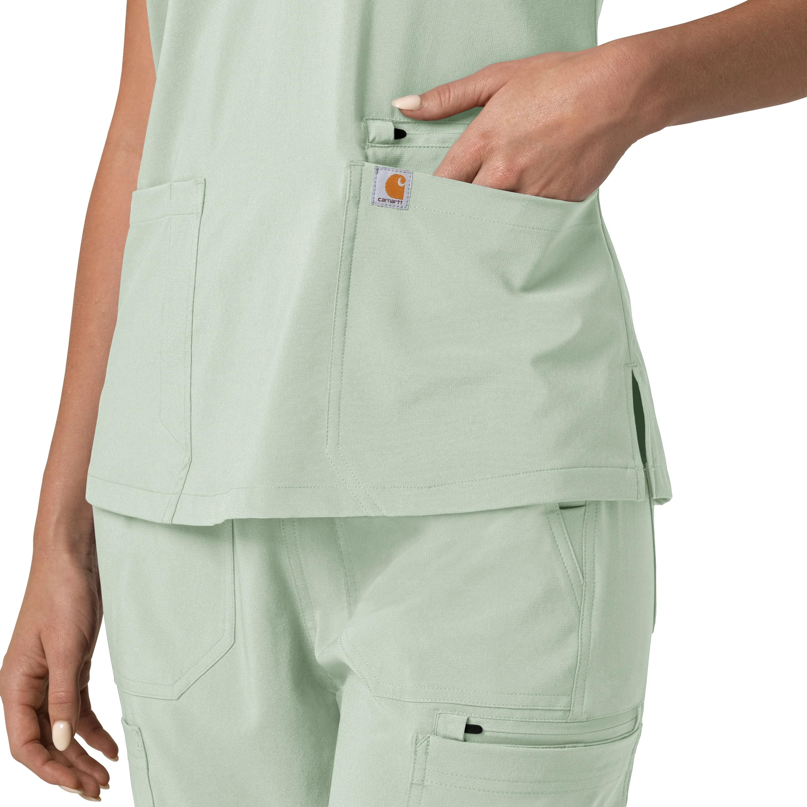 Carhartt Force Cross-Flex Women's Flex Panel V-Neck Scrub Top - Big Sky - Image 9