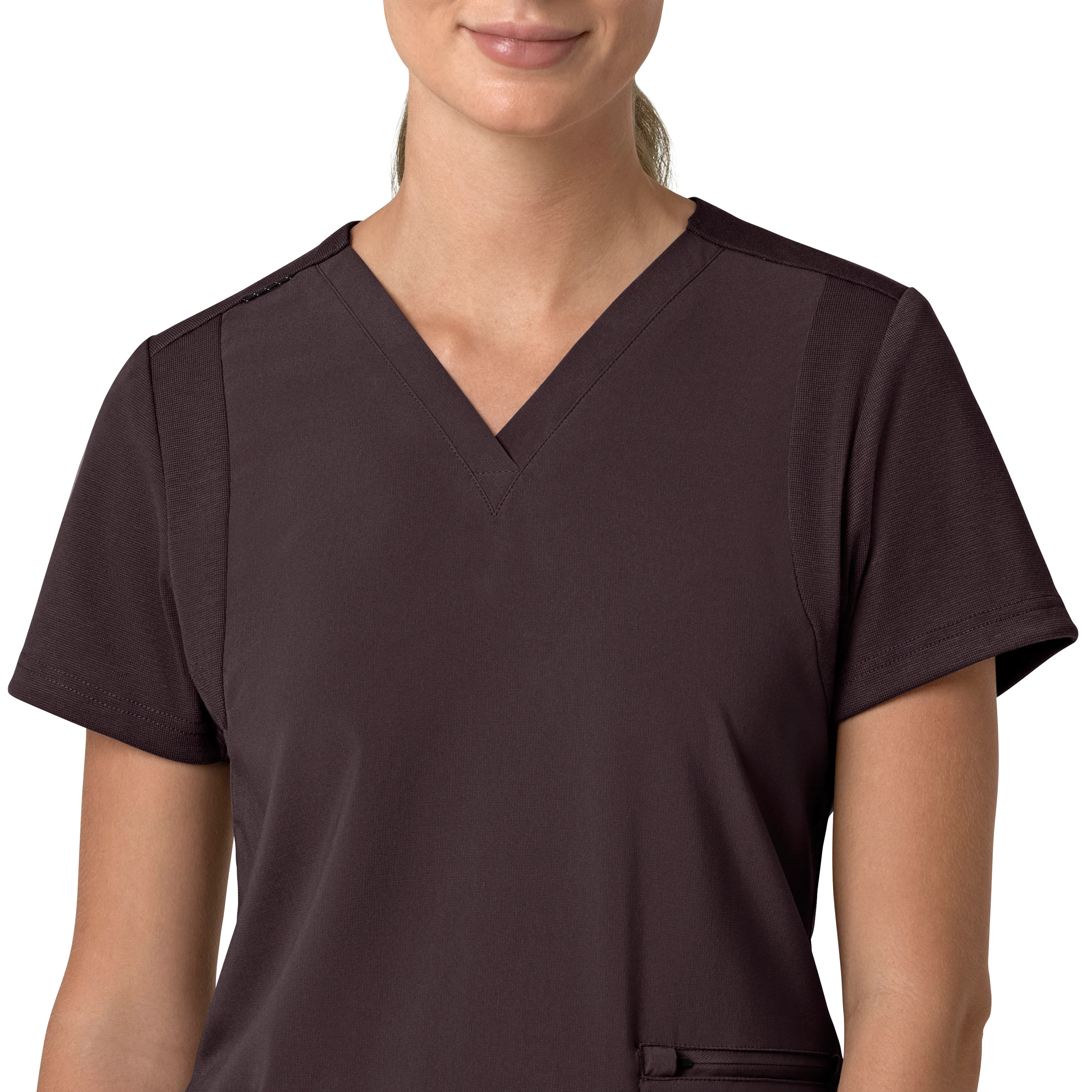 Carhartt Force Cross-Flex Women's Flex Panel V-Neck Scrub Top - Dark Sepia - Image 5
