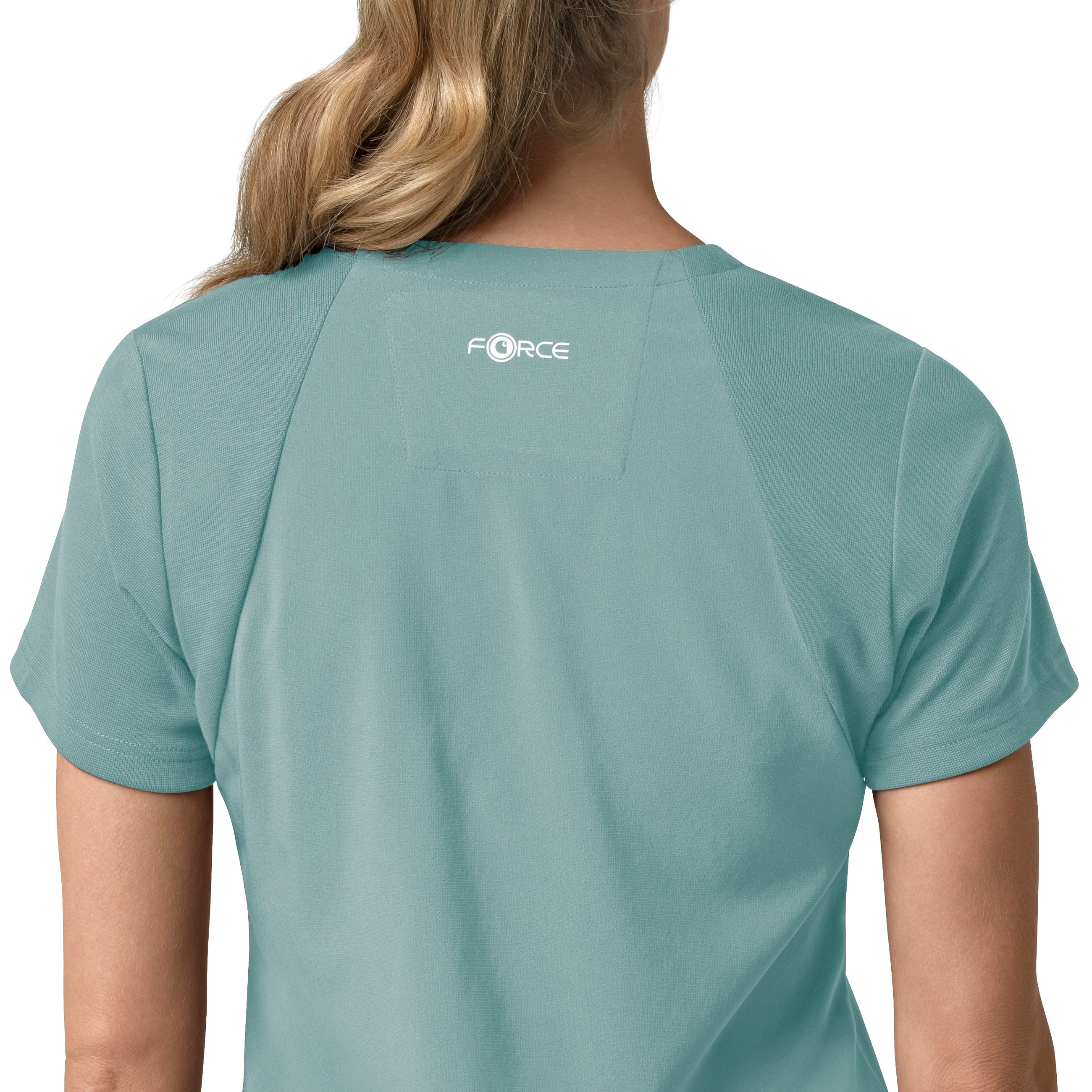 Carhartt Force Cross-Flex Women's Flex Panel V-Neck Scrub Top - Summer Blue - Image 7