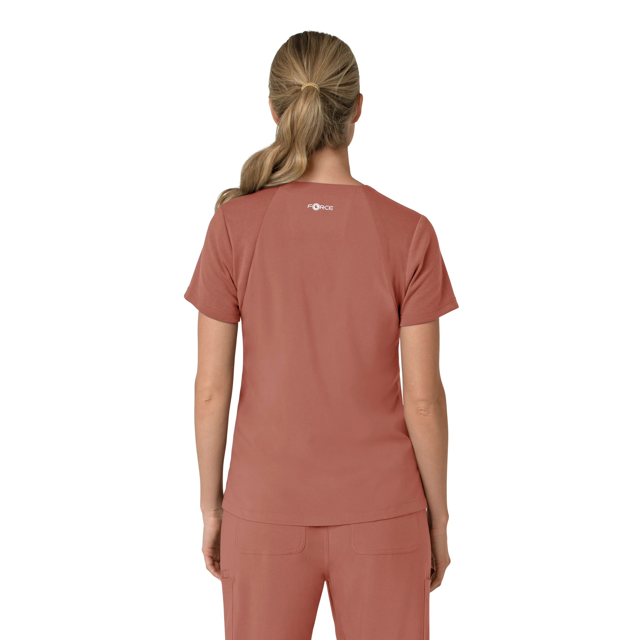 Carhartt Force Cross-Flex Women's Flex Panel V-Neck Scrub Top - Wildrose - Image 2