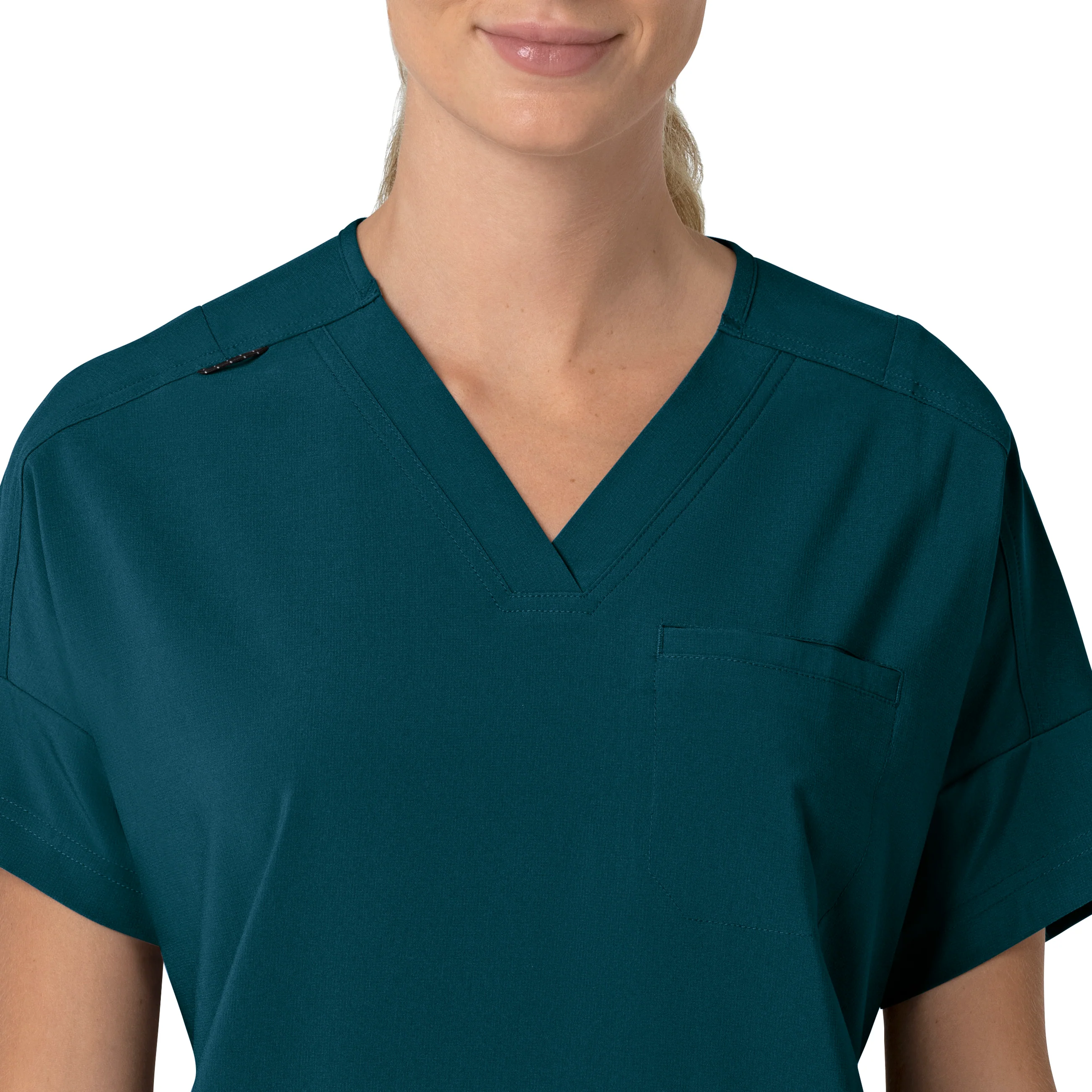 Carhartt Force Cross-Flex Women's Oversized V-Neck Scrub Top - Caribbean - Image 5