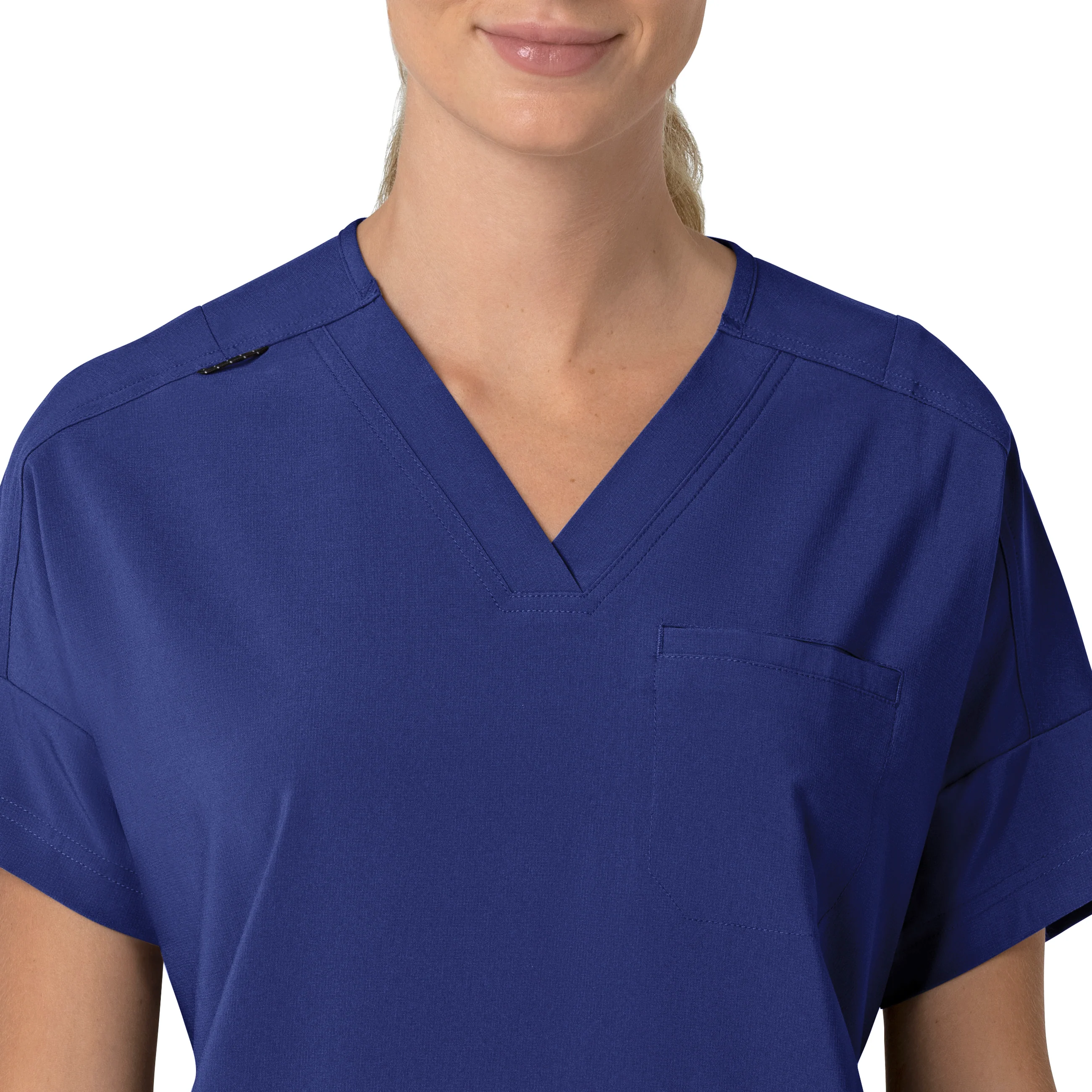 Carhartt Force Cross-Flex Women's Oversized V-Neck Scrub Top - Galaxy Blue - Image 5