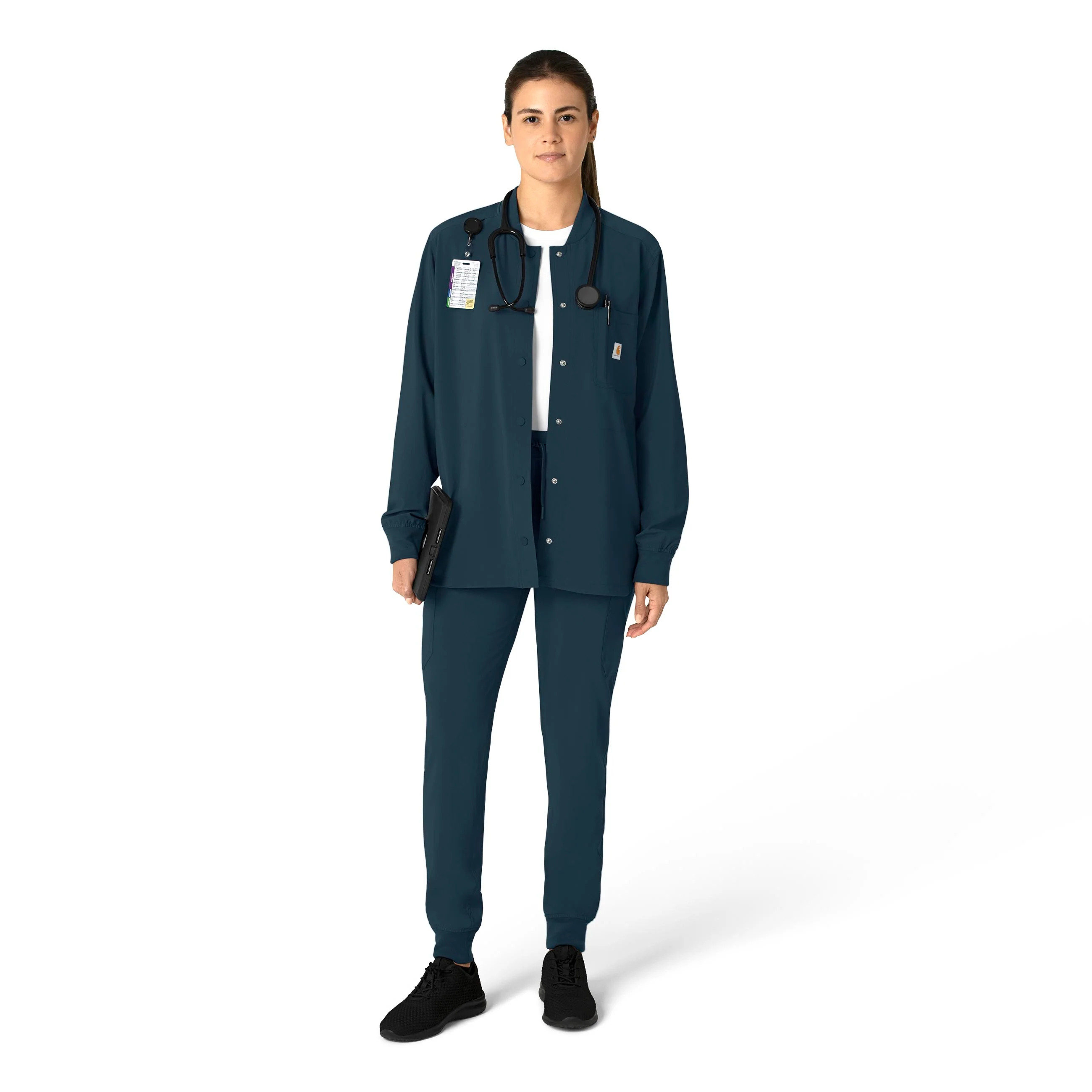 Carhartt Force Cross-Flex Women's Shirt Jacket - Deep Navy - Image 3