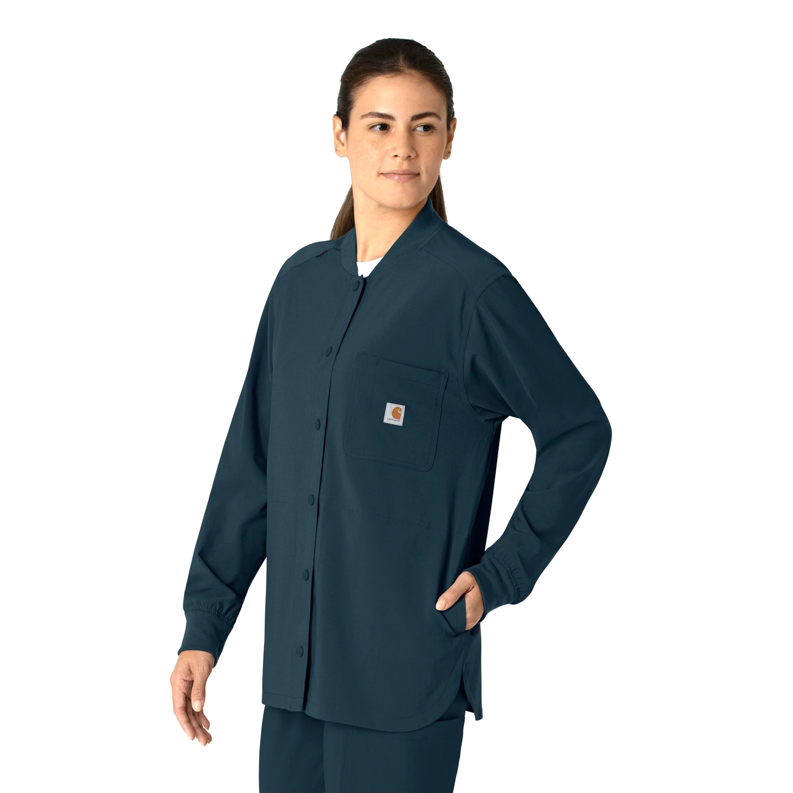 Carhartt Force Cross-Flex Women's Shirt Jacket - Deep Navy - Image 4