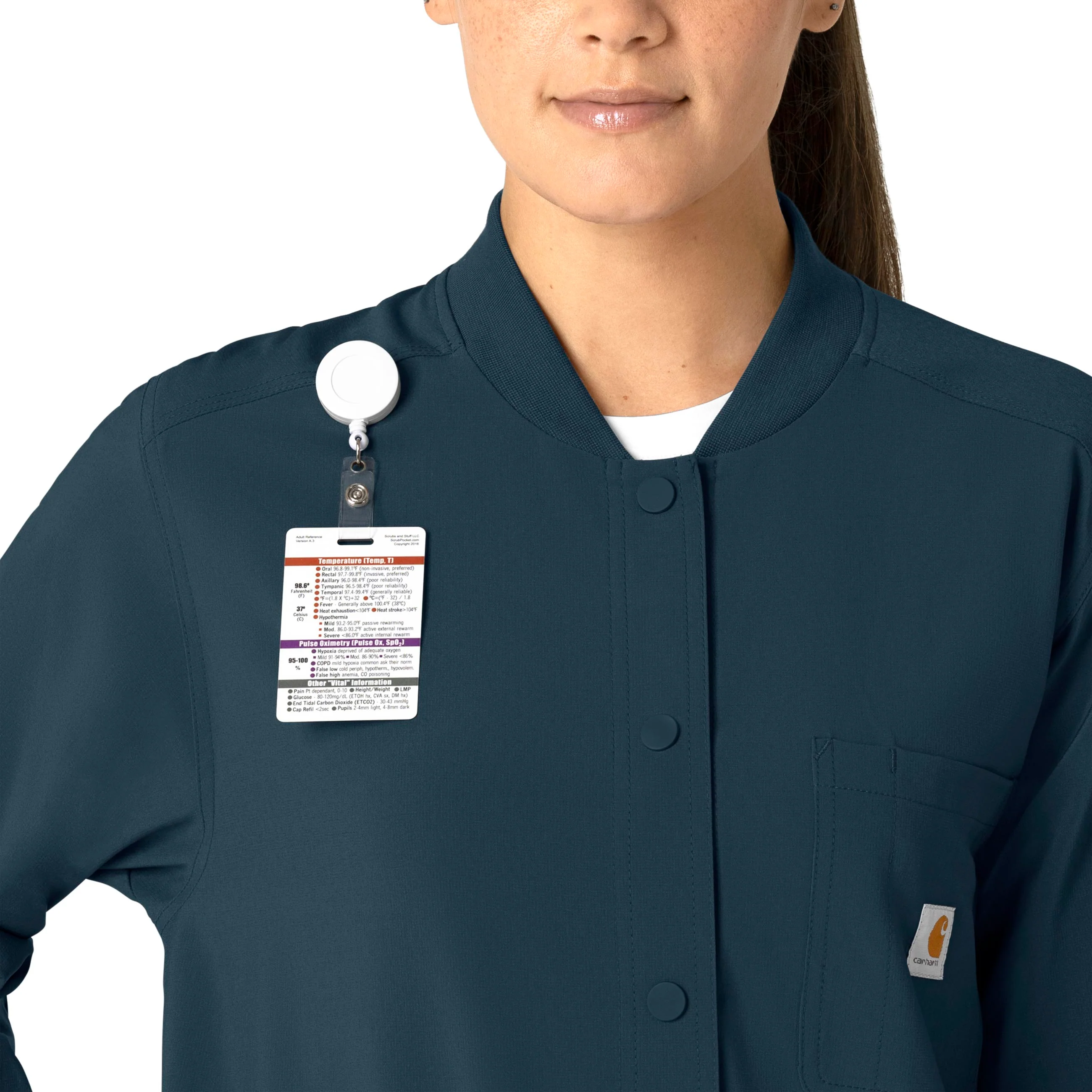 Carhartt Force Cross-Flex Women's Shirt Jacket - Deep Navy - Image 5