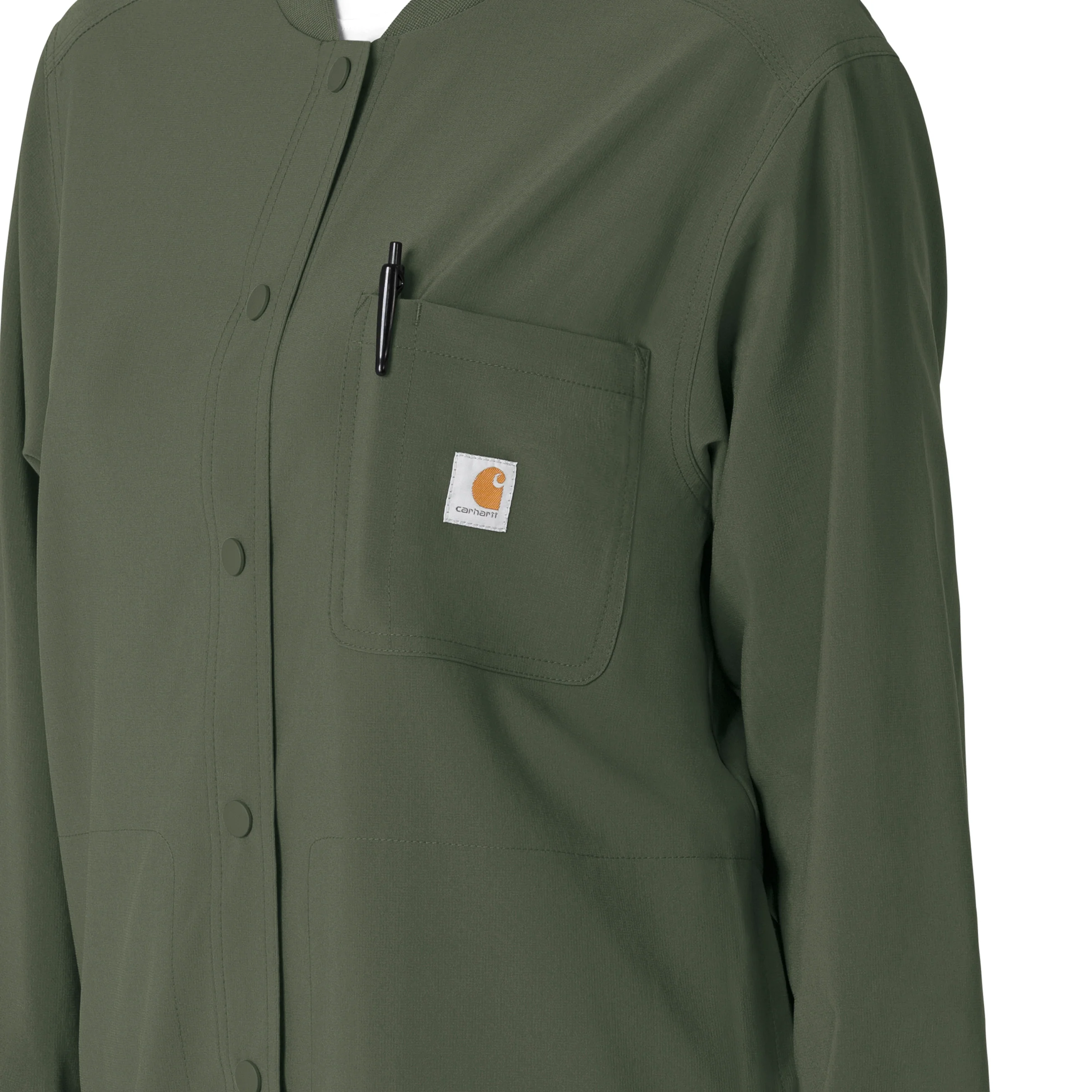 Carhartt Force Cross-Flex Women's Shirt Jacket - Olive - Image 6