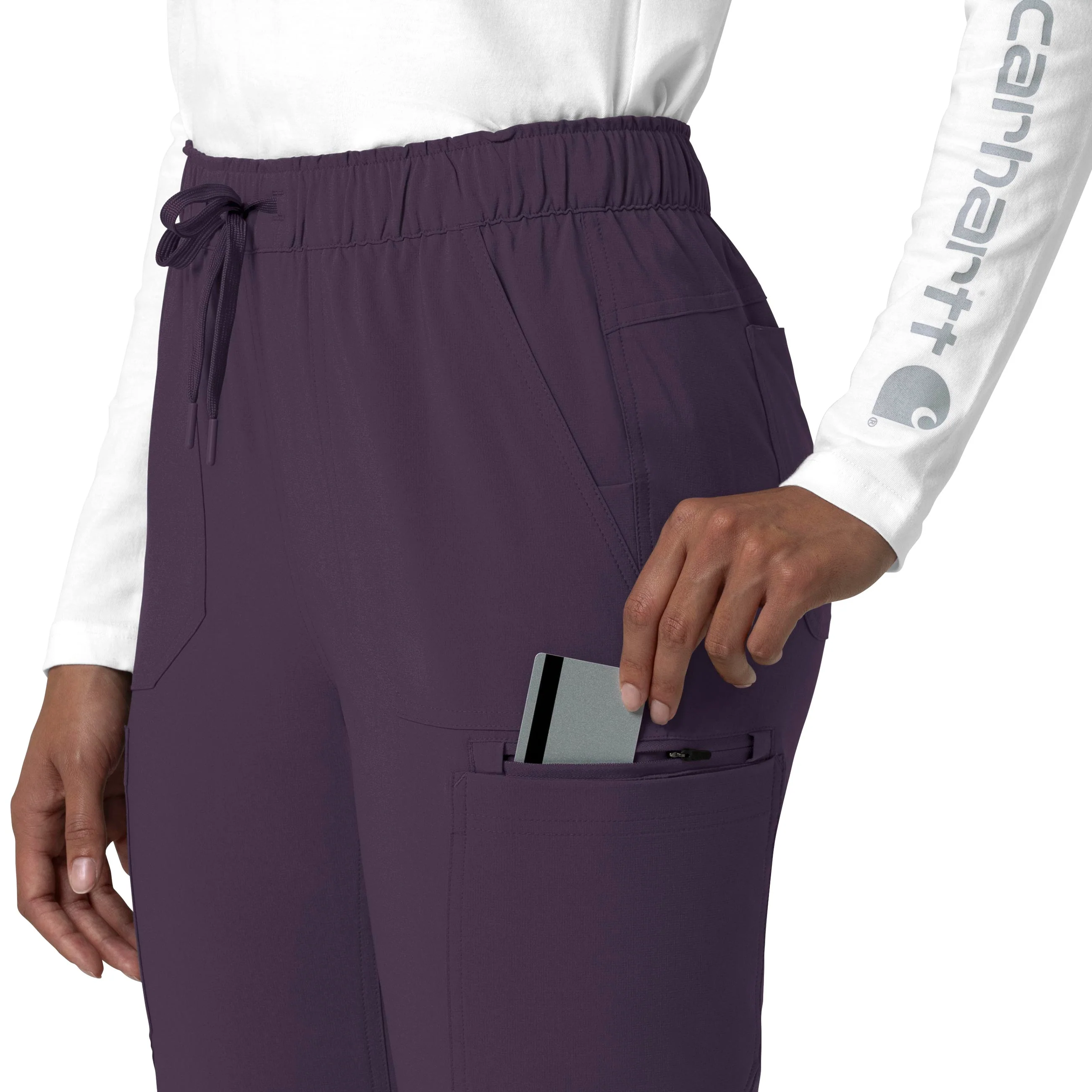 Carhartt Force Cross-Flex Women's Straight Leg Cargo Scrub Pant - Black Plum - Image 10