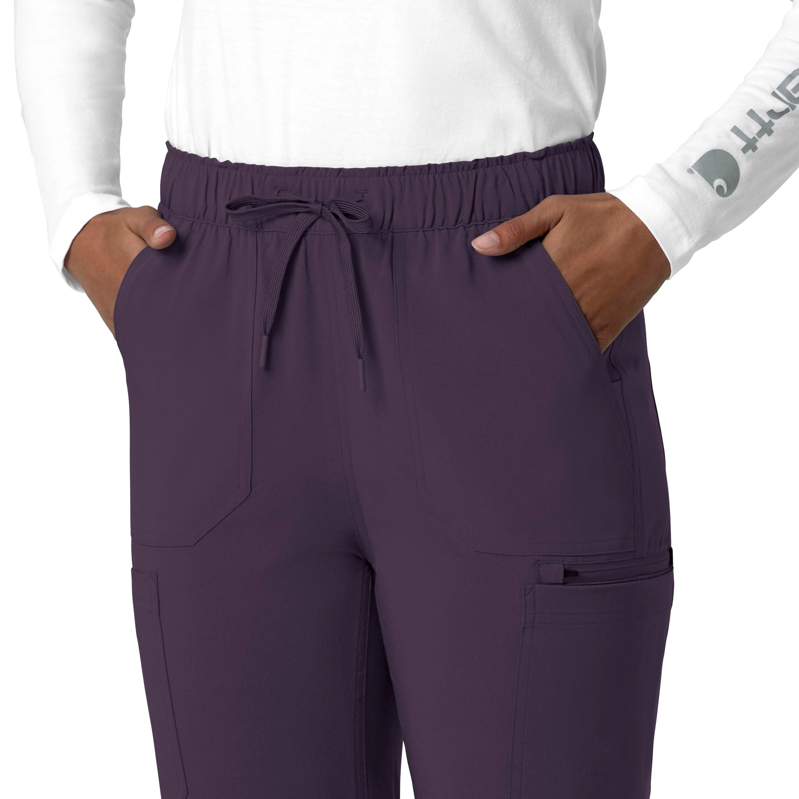Carhartt Force Cross-Flex Women's Straight Leg Cargo Scrub Pant - Black Plum - Image 7