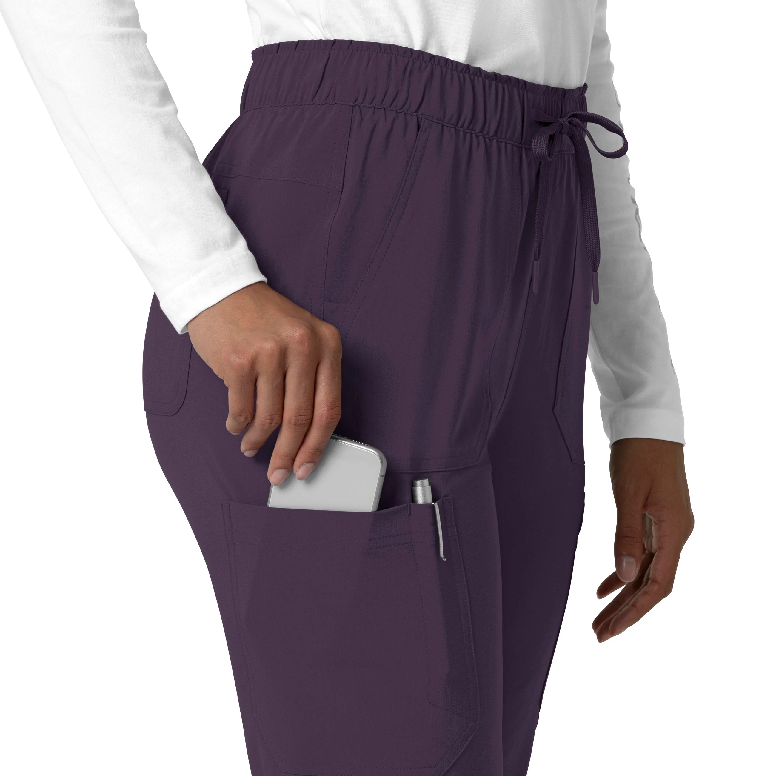 Carhartt Force Cross-Flex Women's Straight Leg Cargo Scrub Pant - Black Plum - Image 9