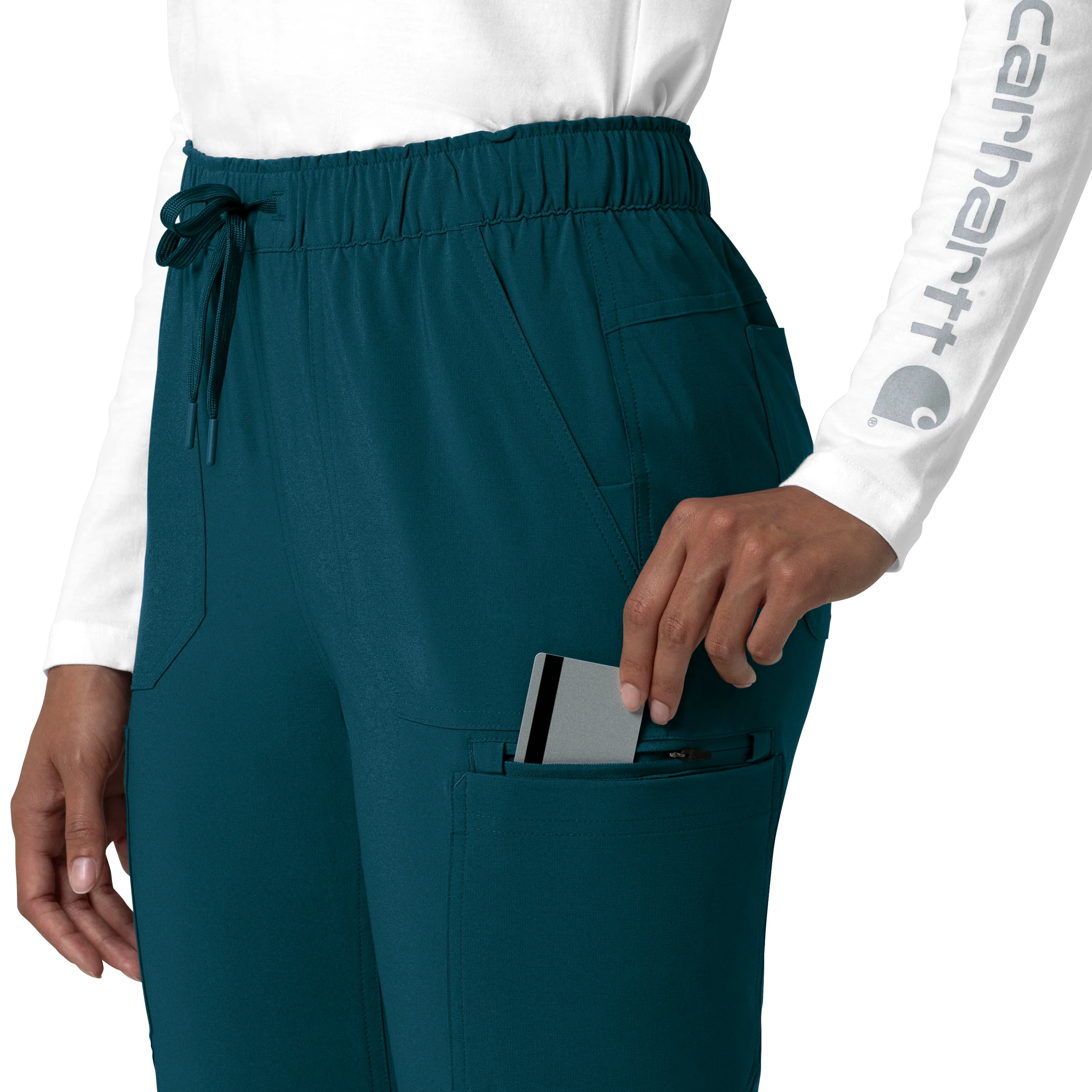 Carhartt Force Cross-Flex Women's Straight Leg Cargo Scrub Pant - Caribbean - Image 10
