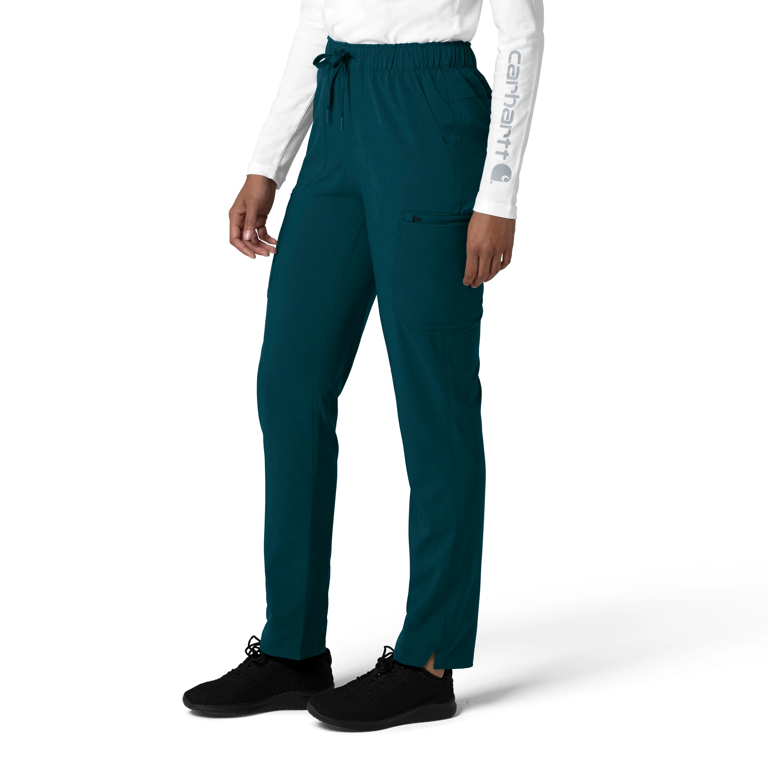 Carhartt Force Cross-Flex Women's Straight Leg Cargo Scrub Pant - Caribbean - Image 4