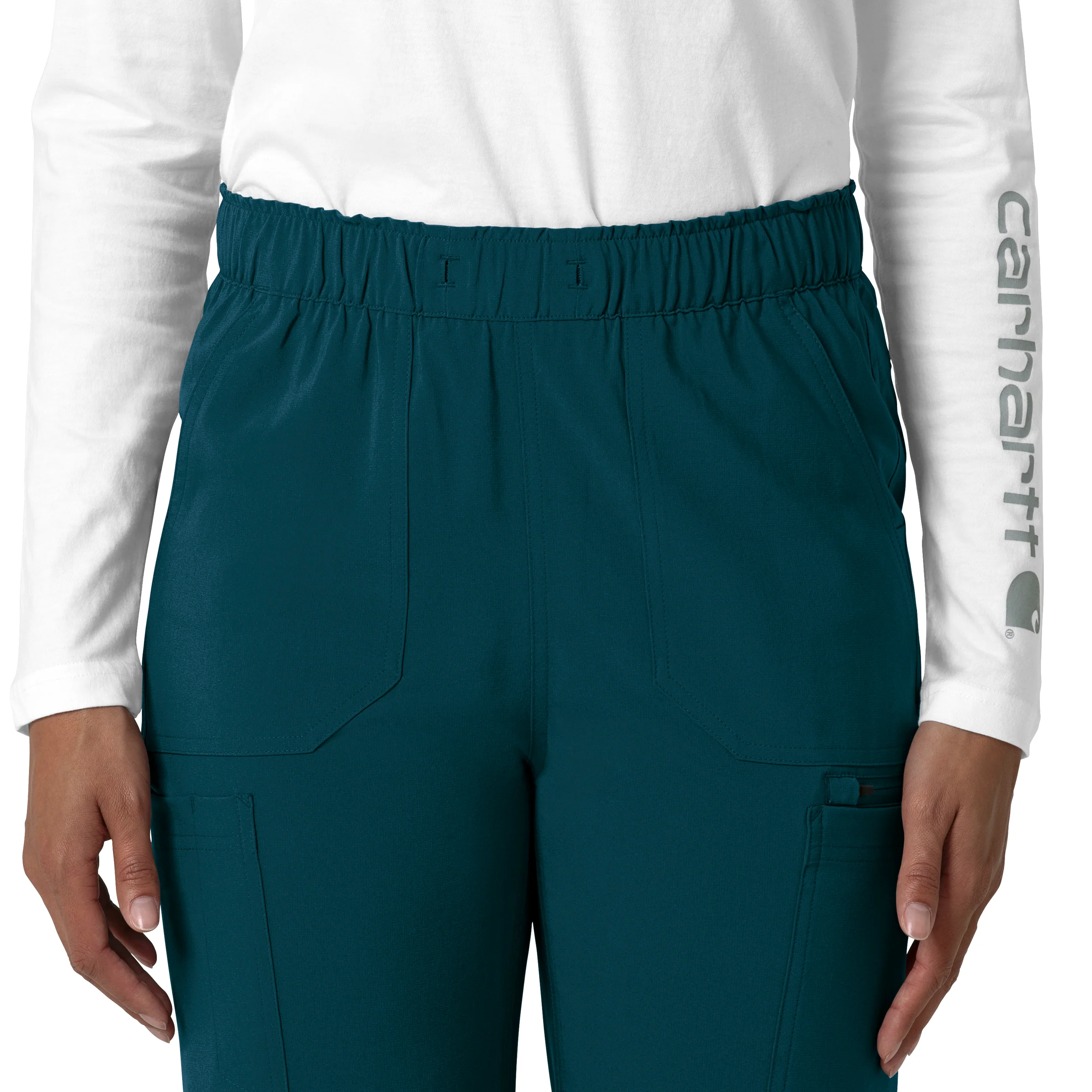 Carhartt Force Cross-Flex Women's Straight Leg Cargo Scrub Pant - Caribbean - Image 5