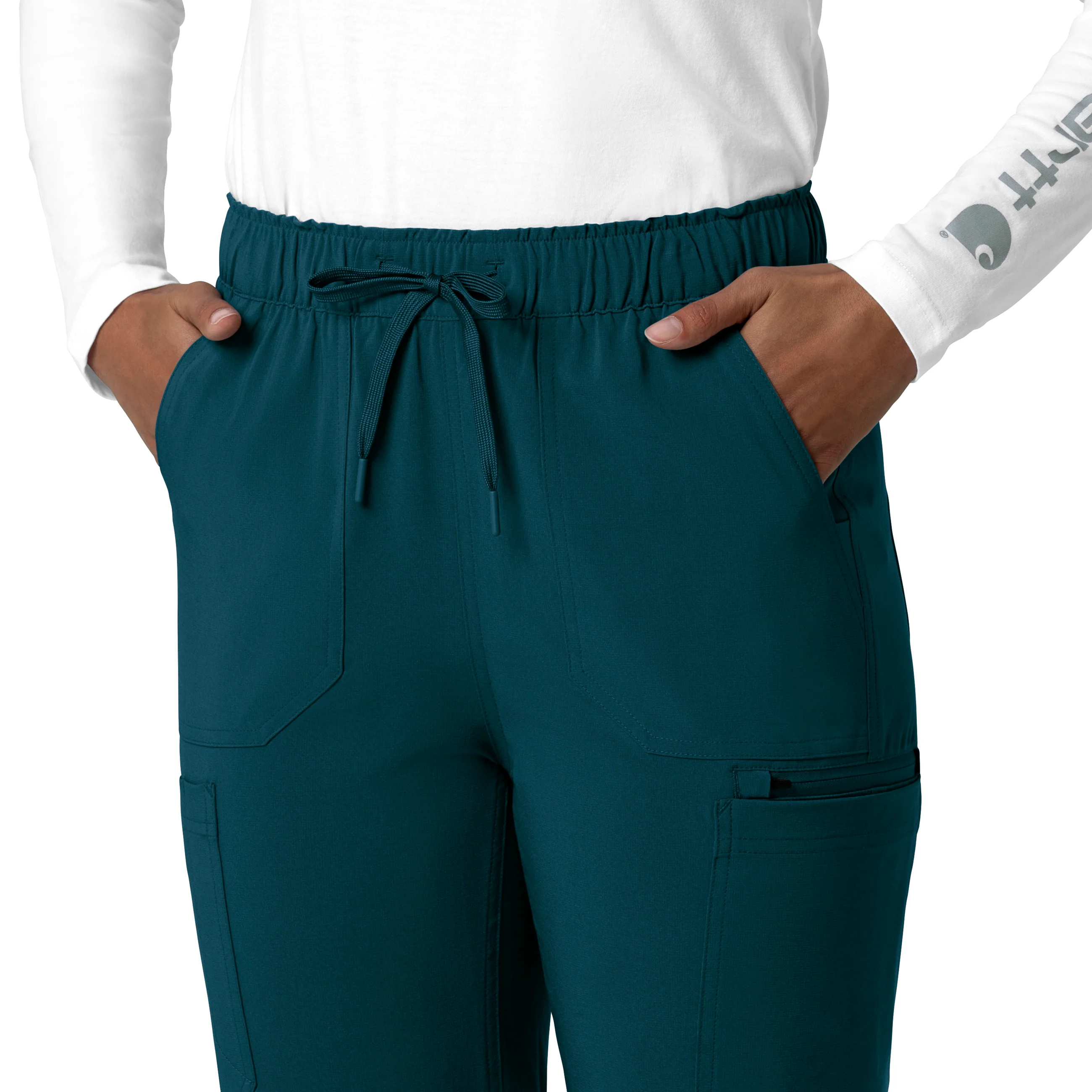 Carhartt Force Cross-Flex Women's Straight Leg Cargo Scrub Pant - Caribbean - Image 7