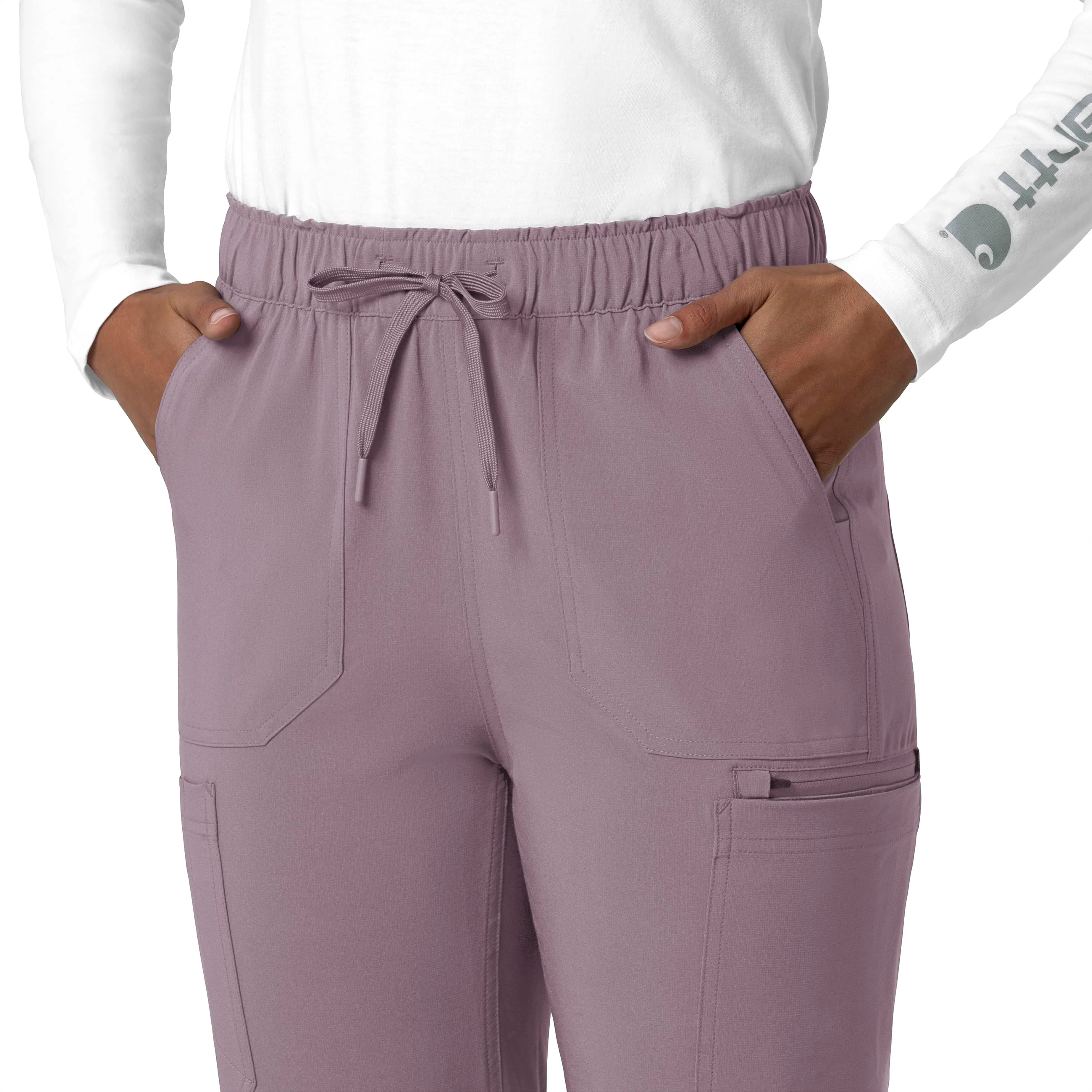 Carhartt Force Cross-Flex Women's Straight Leg Cargo Scrub Pant - Lavender Mist - Image 7