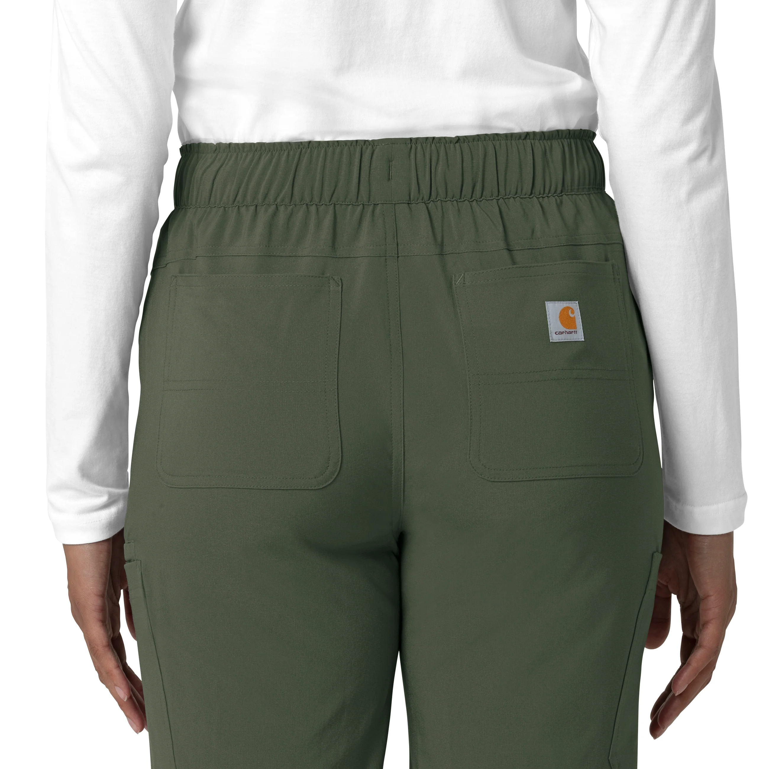 Carhartt Force Cross-Flex Women's Straight Leg Cargo Scrub Pant - Olive - Image 8