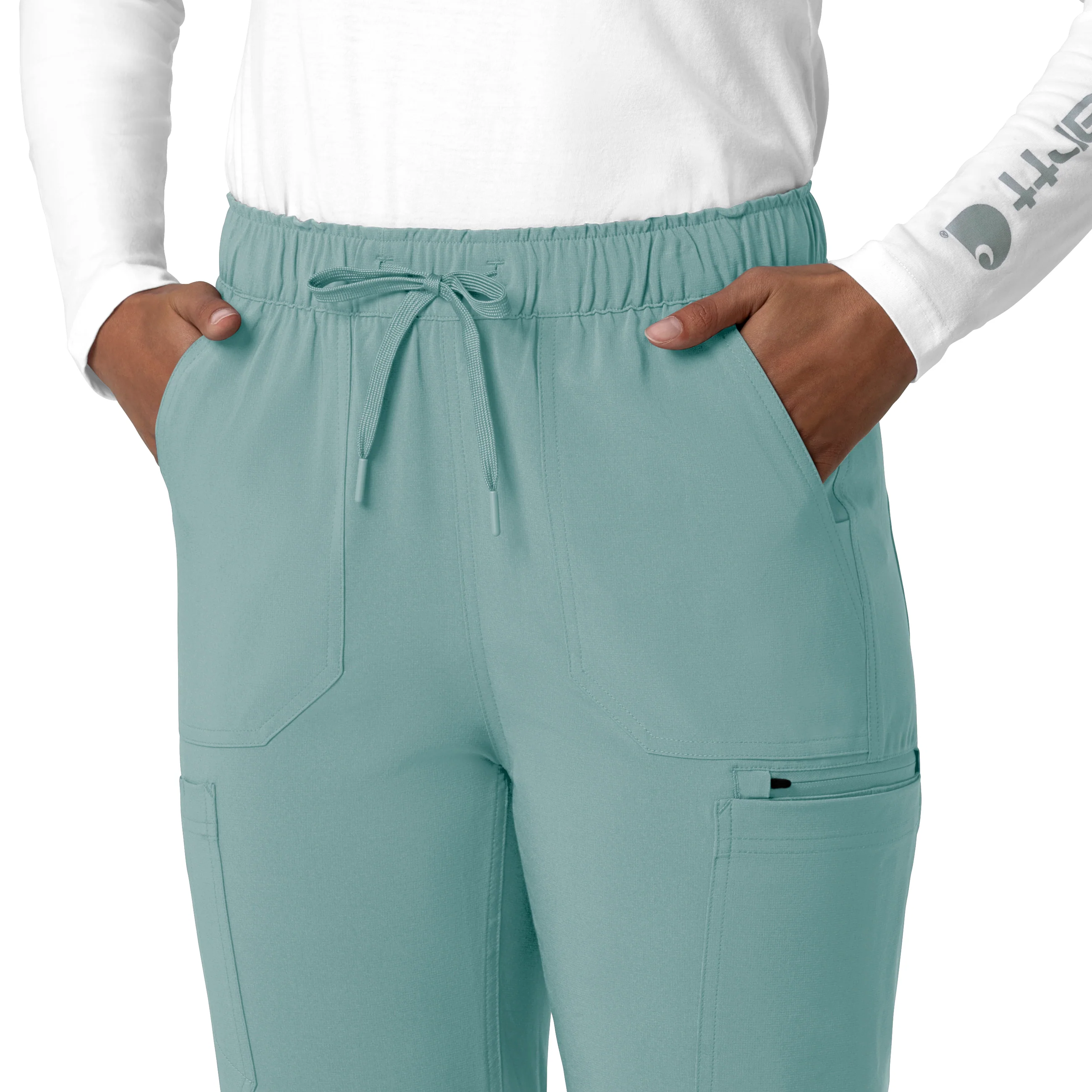 Carhartt Force Cross-Flex Women's Straight Leg Cargo Scrub Pant - Summer Blue - Image 7