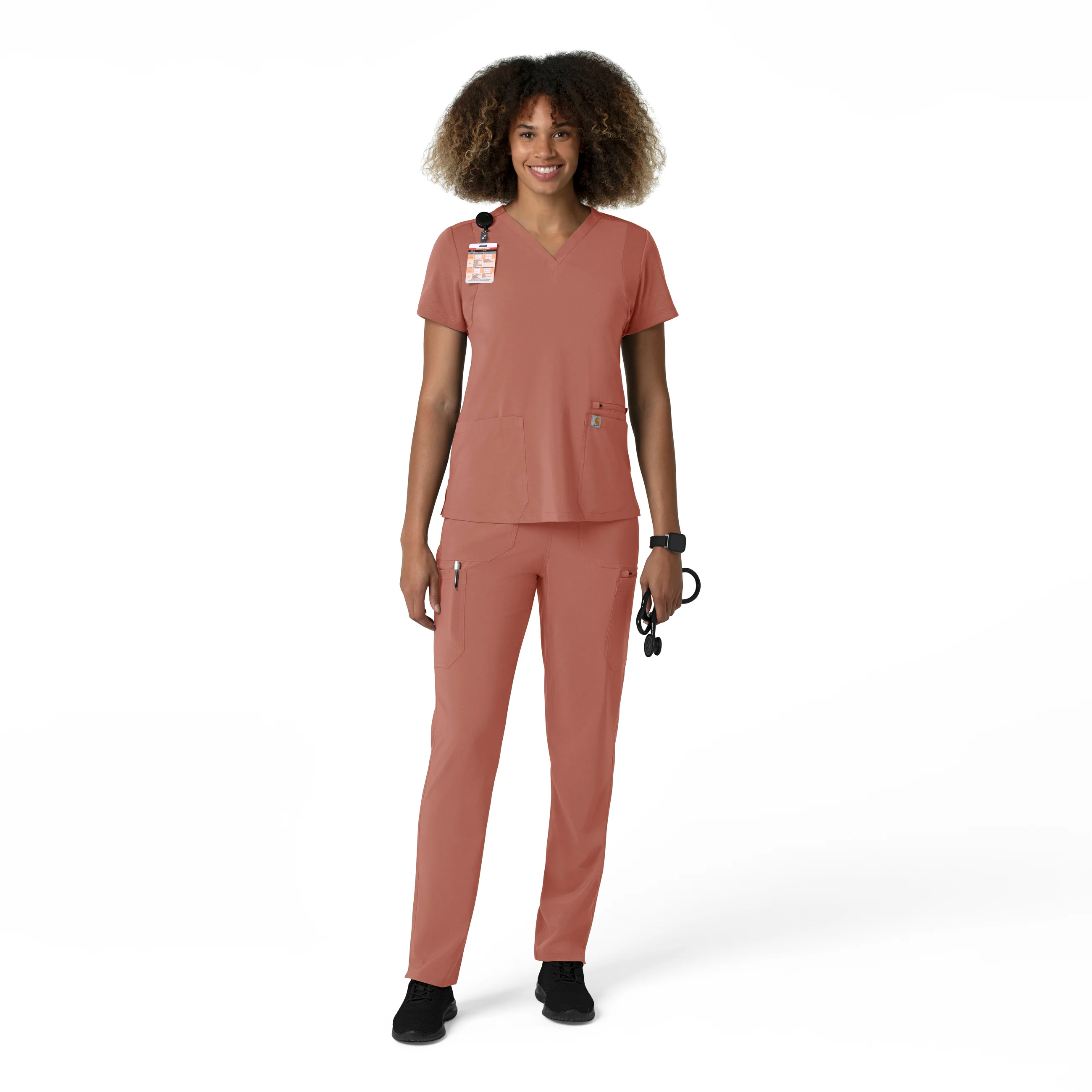 Carhartt Force Cross-Flex Women's Straight Leg Cargo Scrub Pant - Wildrose - Image 3