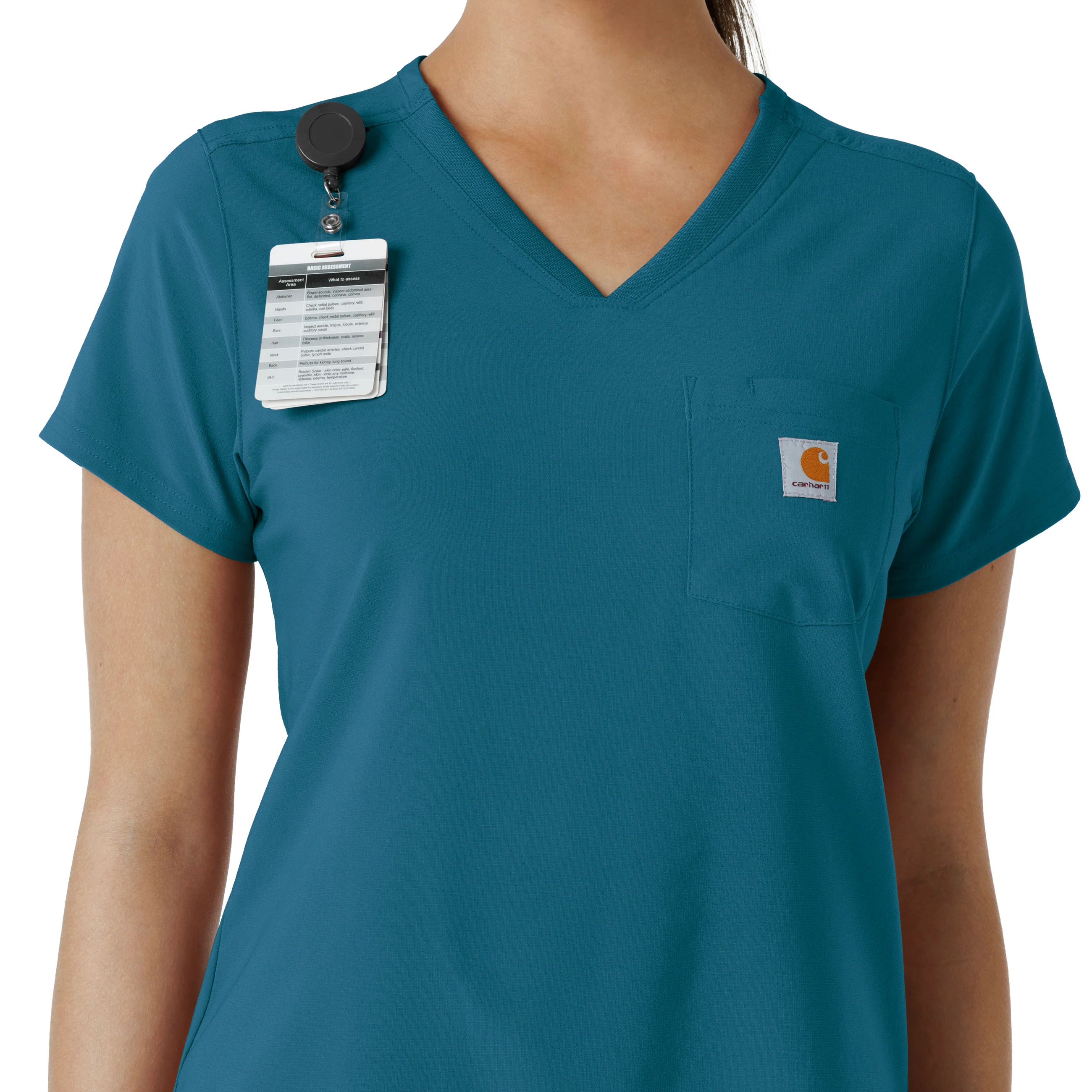 Carhartt Force Cross-Flex Women's Tuck-In Scrub Top - Caribbean - Image 6
