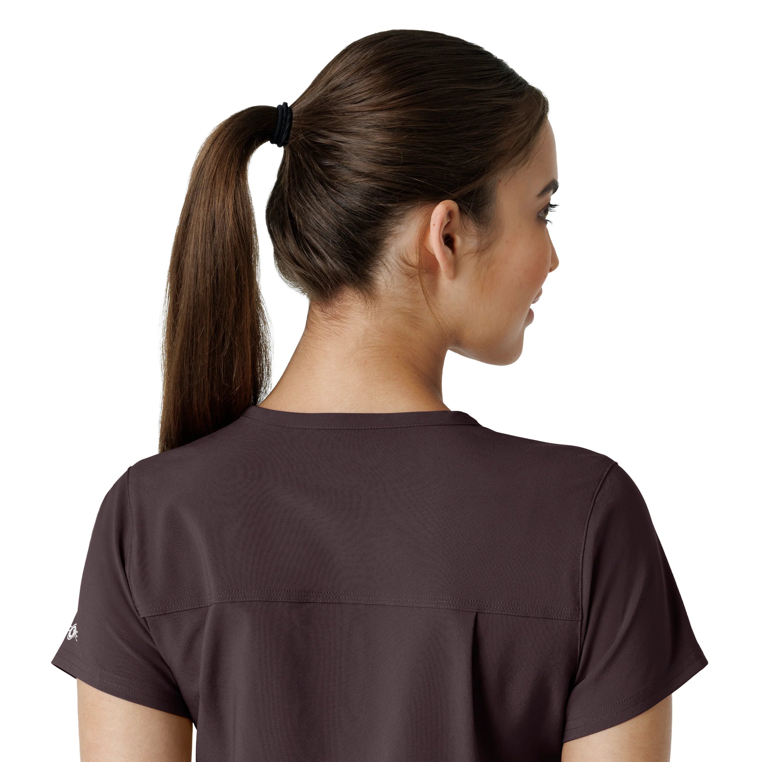 Carhartt Force Cross-Flex Women's Tuck-In Scrub Top - Dark Sepia - Image 7