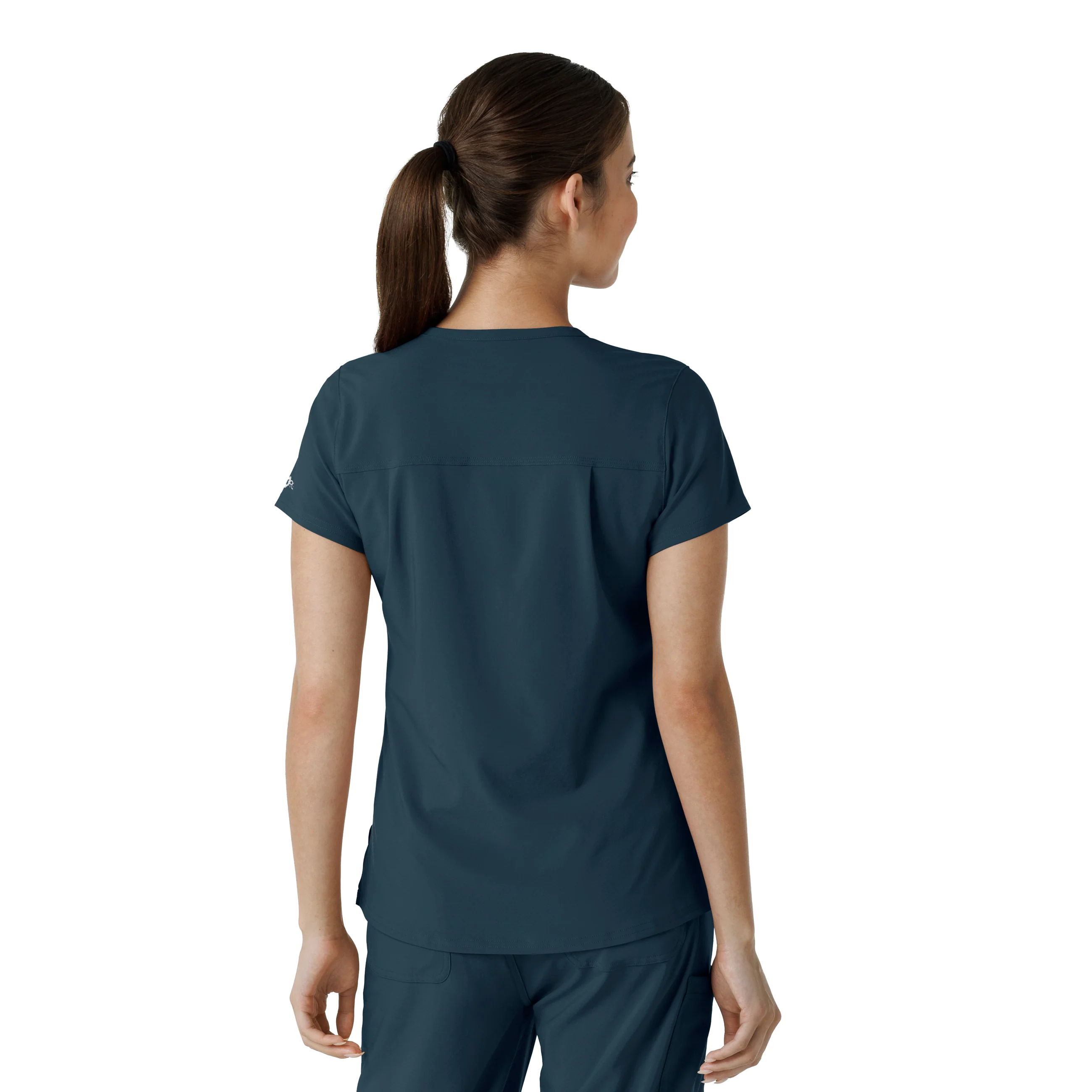 Carhartt Force Cross-Flex Women's Tuck-In Scrub Top - Deep Navy - Image 2
