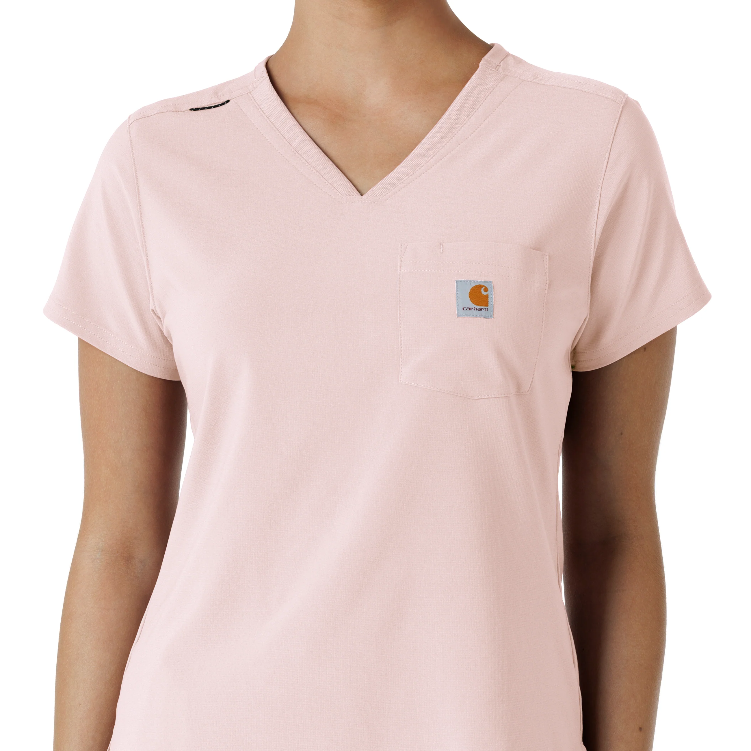 Carhartt Force Cross-Flex Women's Tuck-In Scrub Top - Soft Rose - Image 5