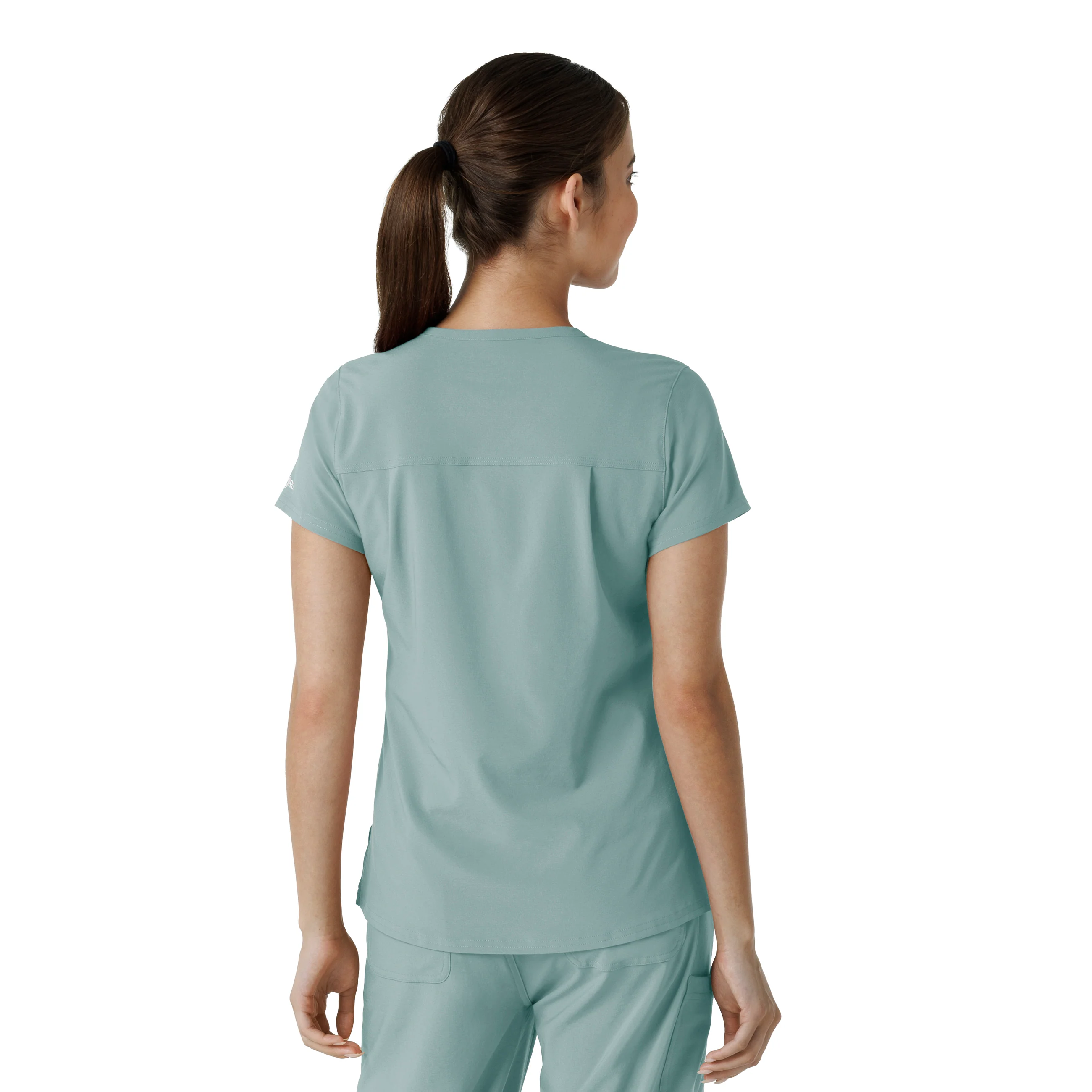 Carhartt Force Cross-Flex Women's Tuck-In Scrub Top - Summer Blue - Image 2