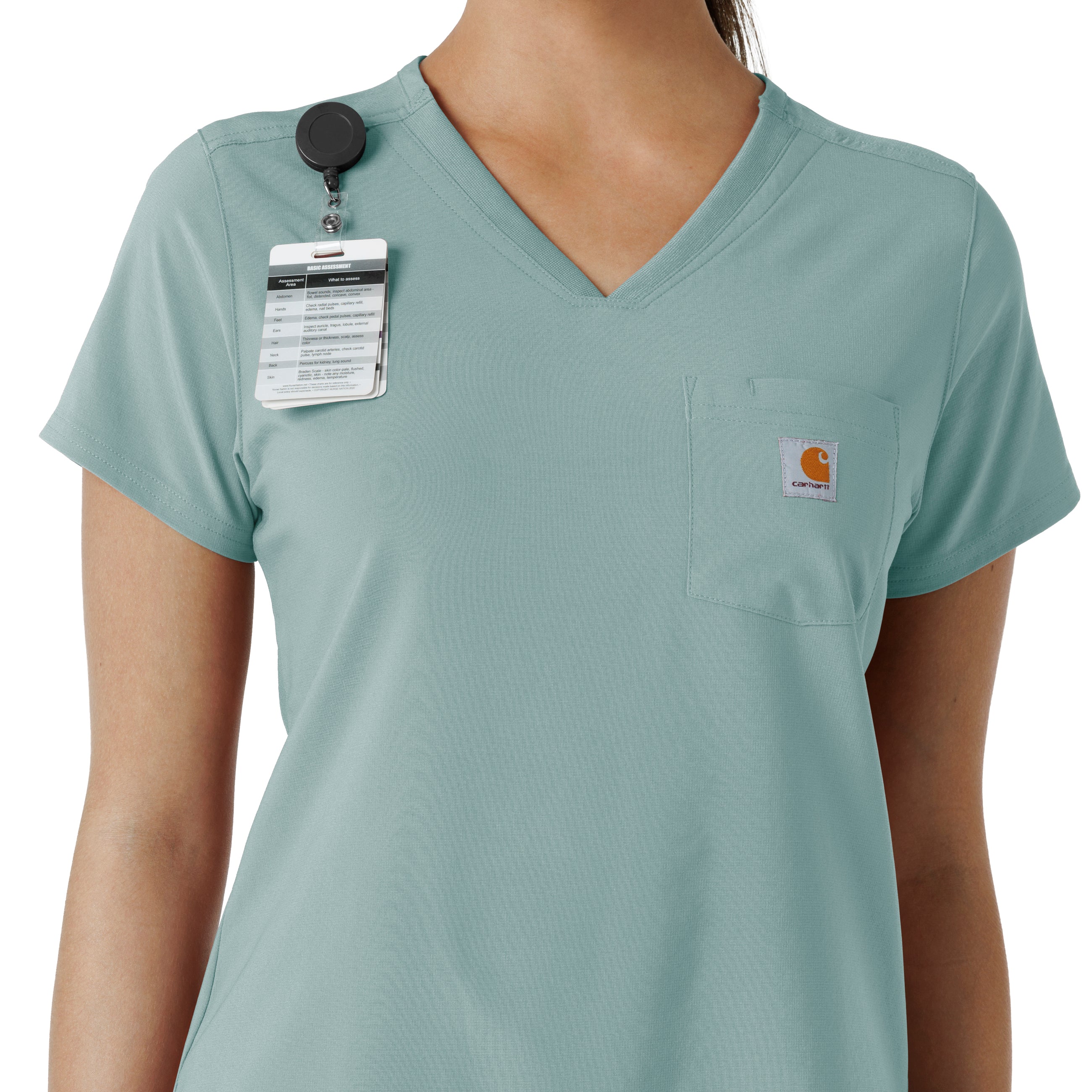 Carhartt Force Cross-Flex Women's Tuck-In Scrub Top - Summer Blue - Image 6