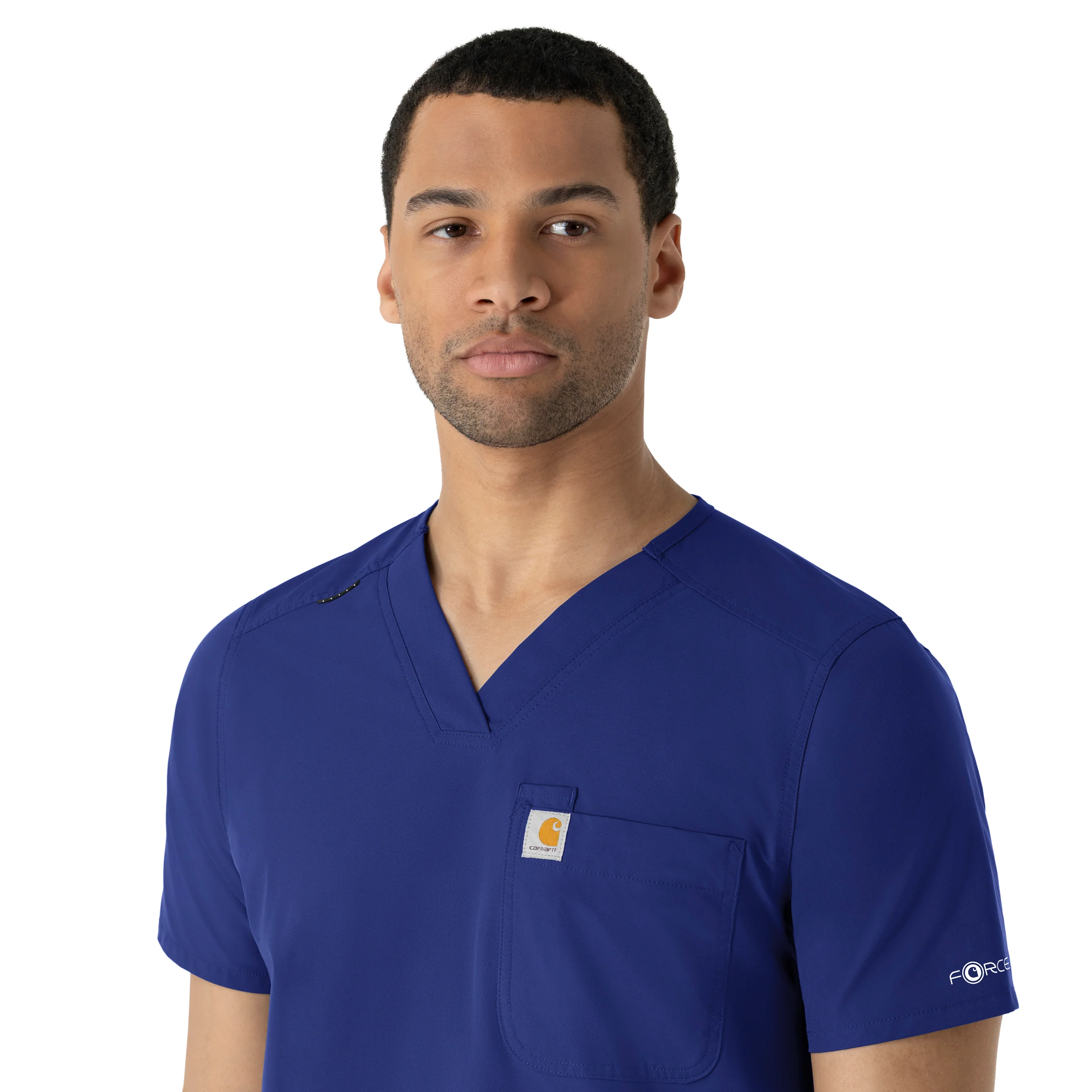 Carhartt Force Essentials Men's V-Neck Shirttail Scrub Top - Galaxy Blue - Image 7
