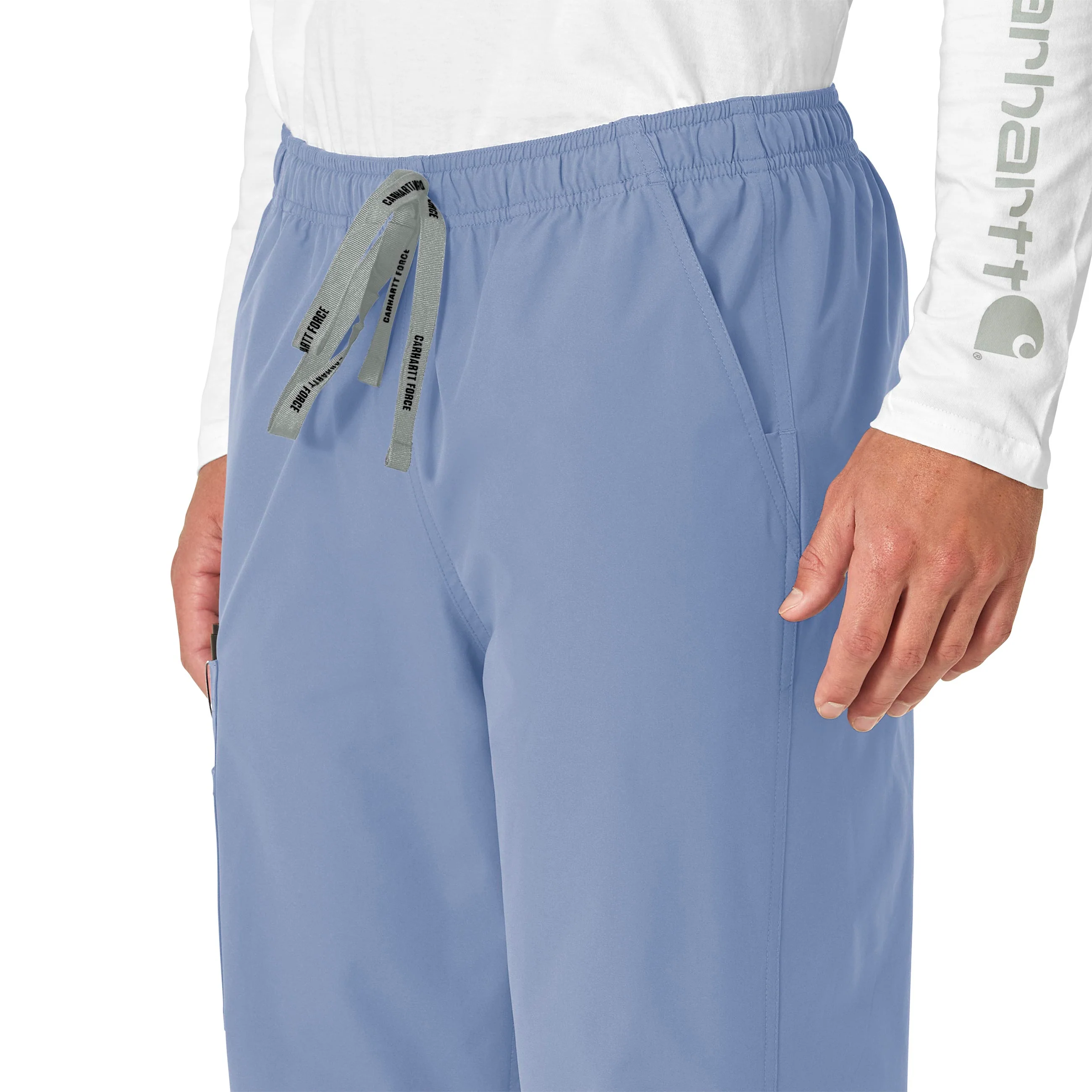 Carhartt Force Essentials Unisex Elastic Waist Cargo Scrub Pant - Ceil Blue - Image 4