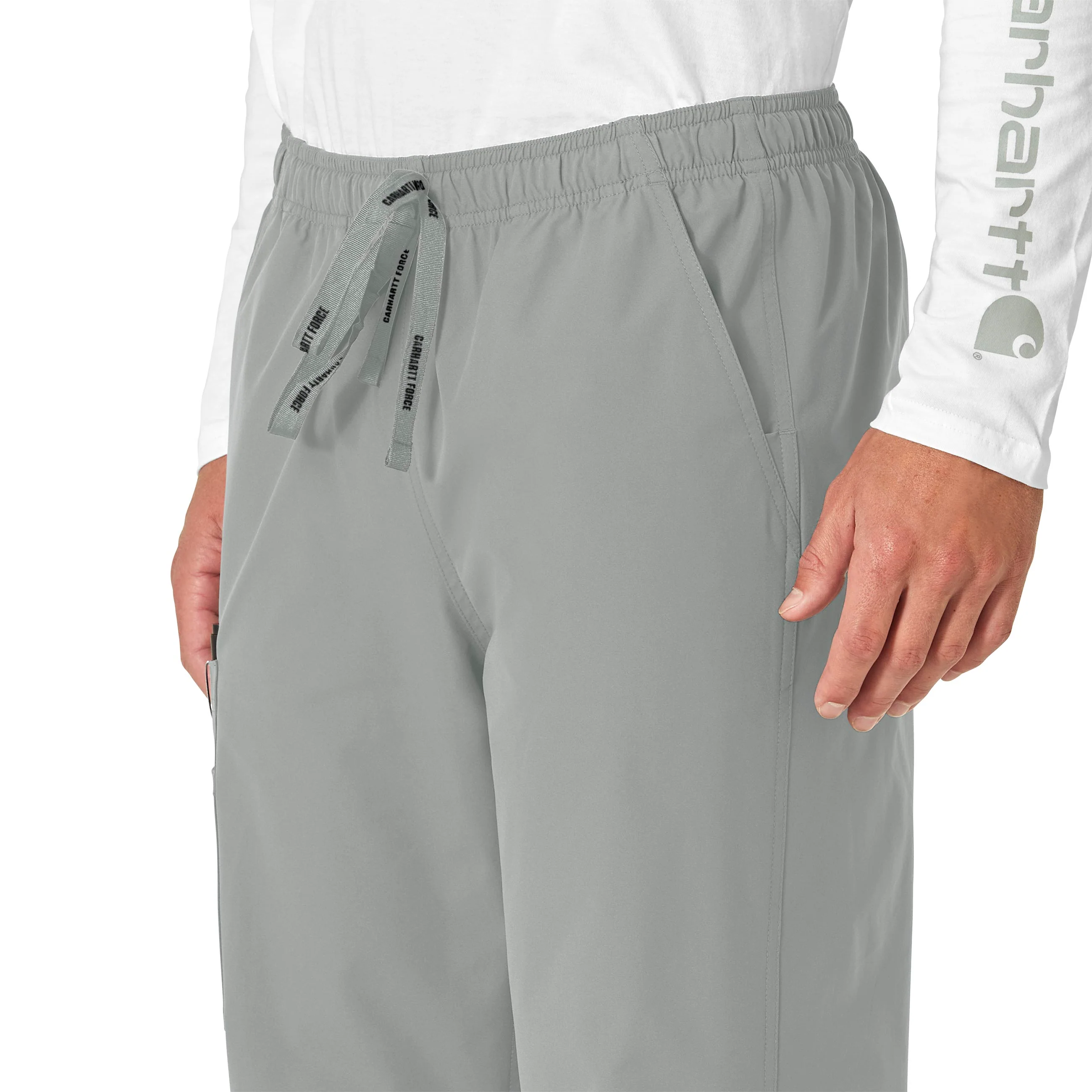 Carhartt Force Essentials Unisex Elastic Waist Cargo Scrub Pant - Grey - Image 4