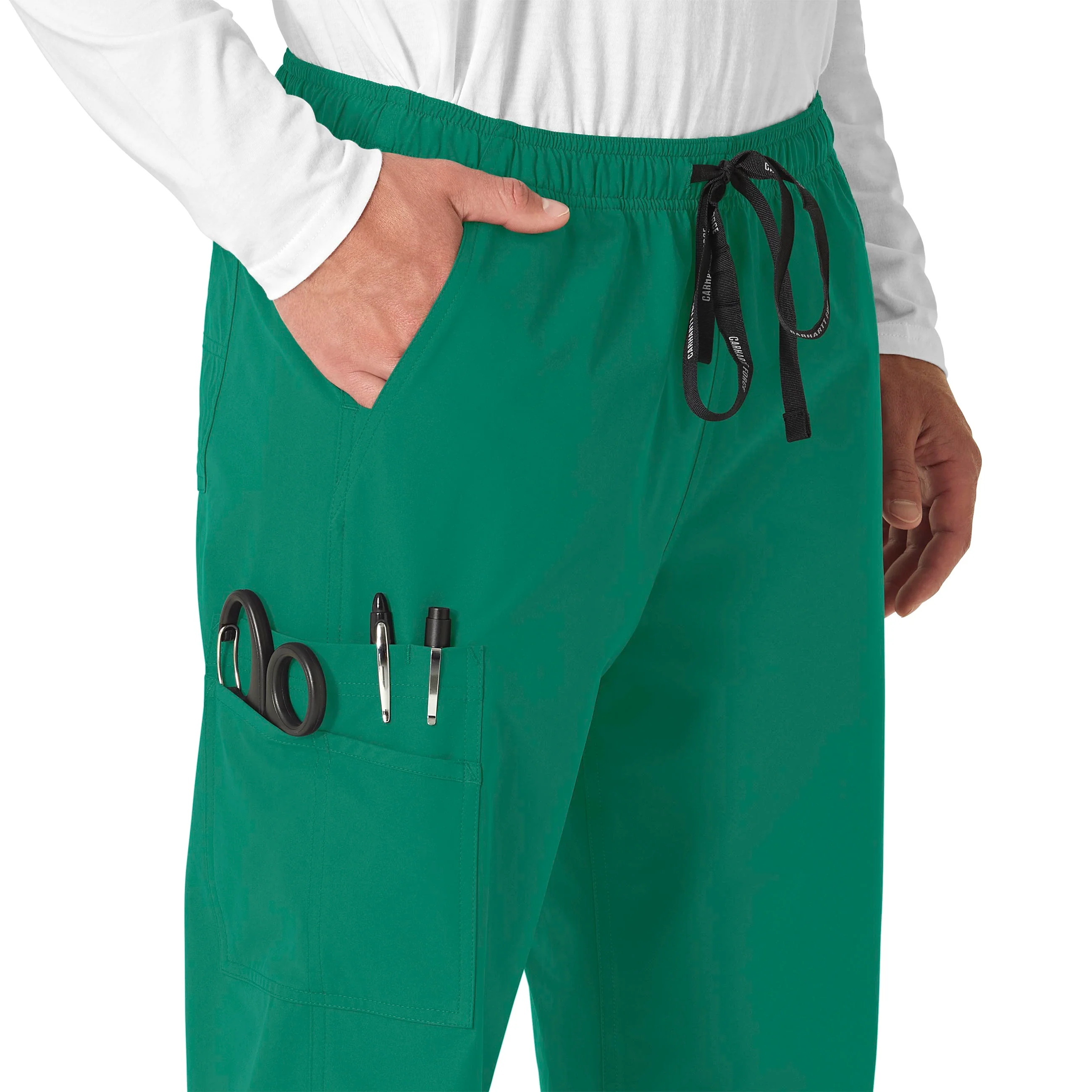 Carhartt Force Essentials Unisex Elastic Waist Cargo Scrub Pant - Hunter - Image 5