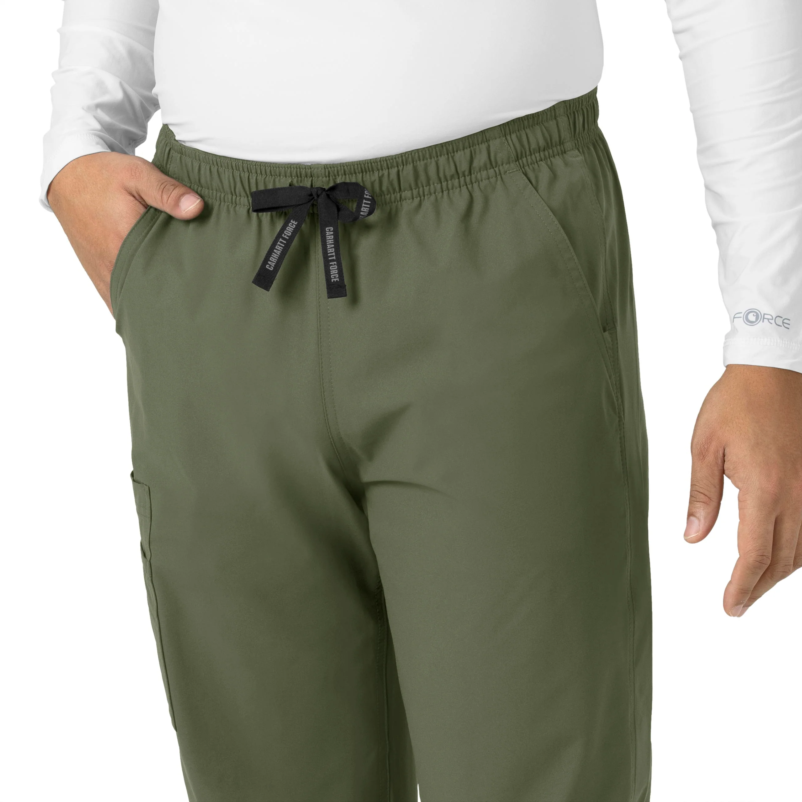 Carhartt Force Essentials Unisex Elastic Waist Cargo Scrub Pant - Olive - Image 7