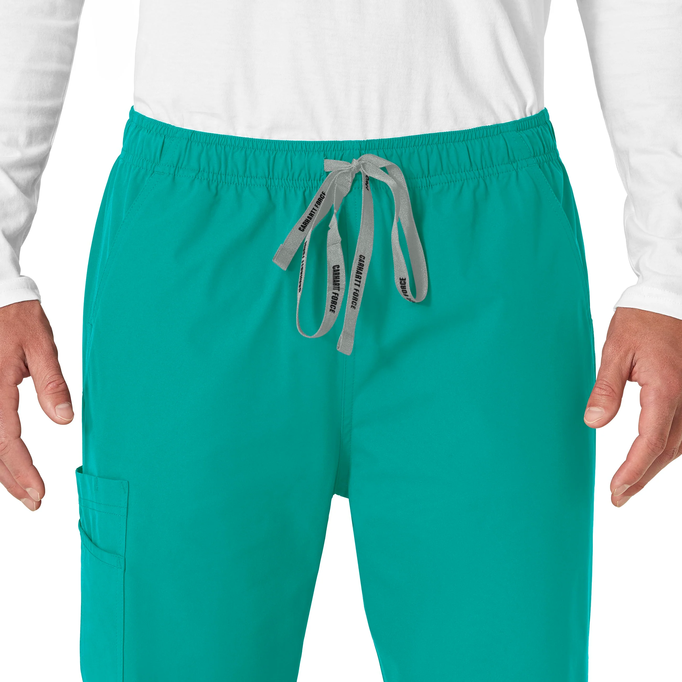 Carhartt Force Essentials Unisex Elastic Waist Cargo Scrub Pant - Teal Blue - Image 3