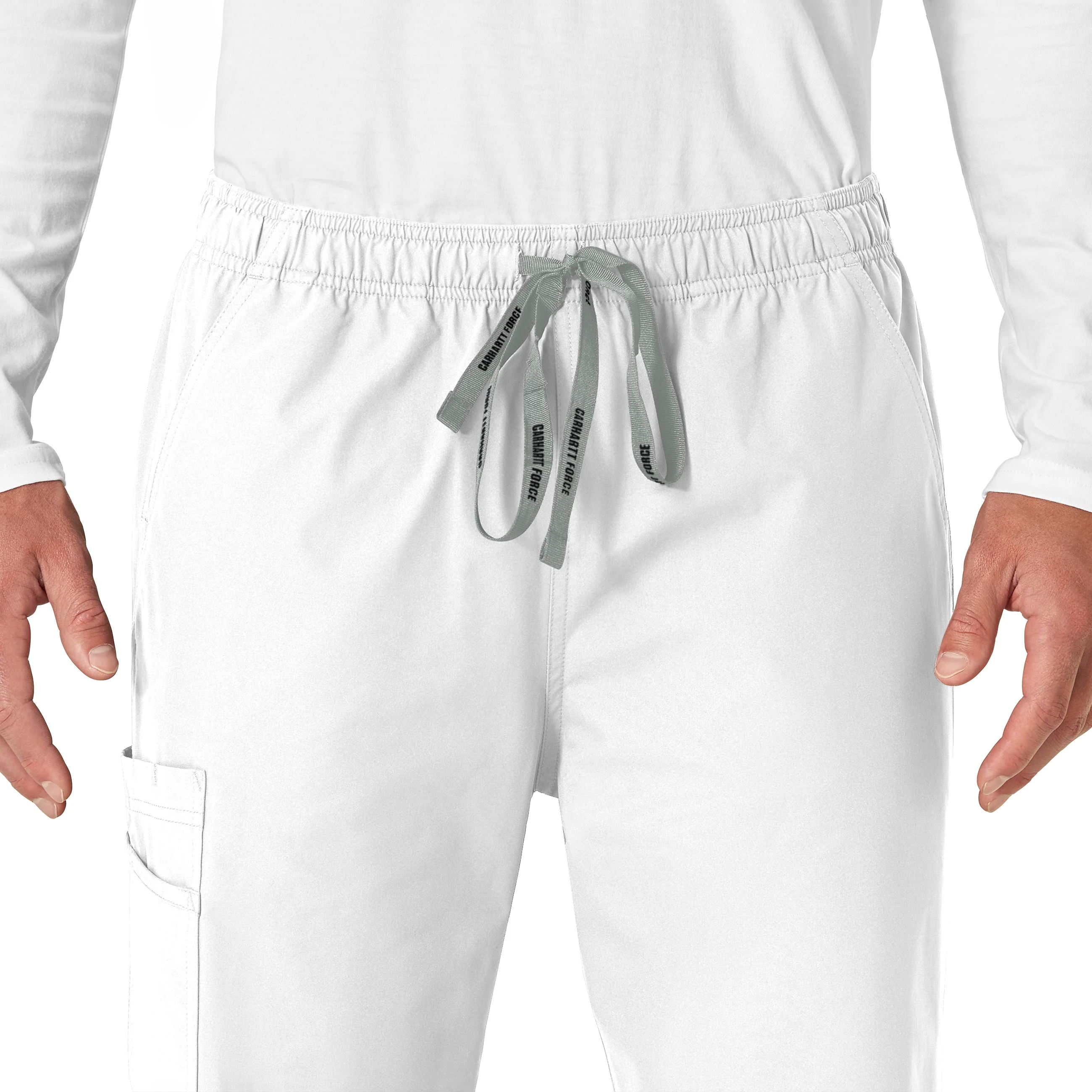 Carhartt Force Essentials Unisex Elastic Waist Cargo Scrub Pant - White - Image 3