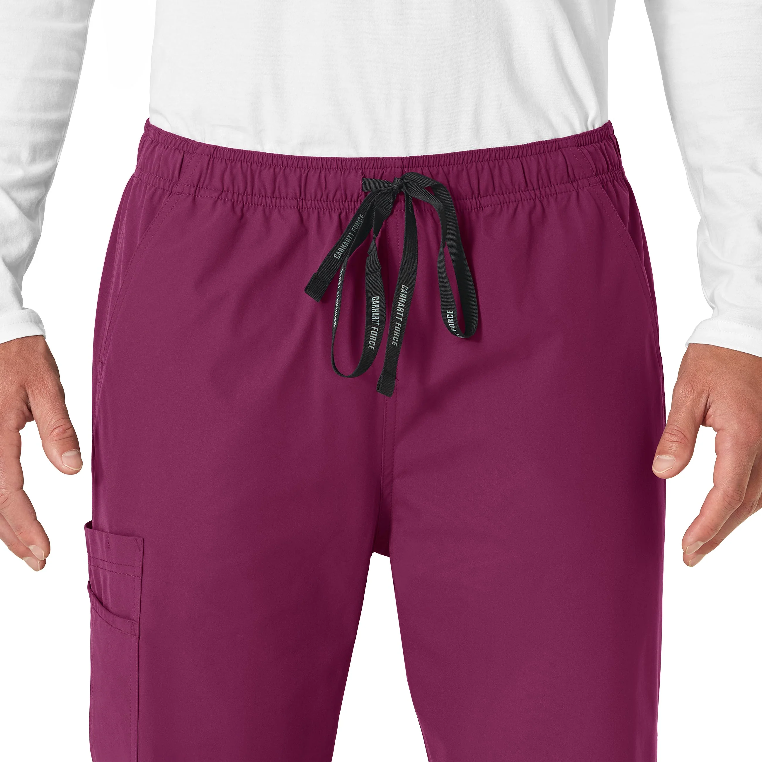 Carhartt Force Essentials Unisex Elastic Waist Cargo Scrub Pant - Wine - Image 3