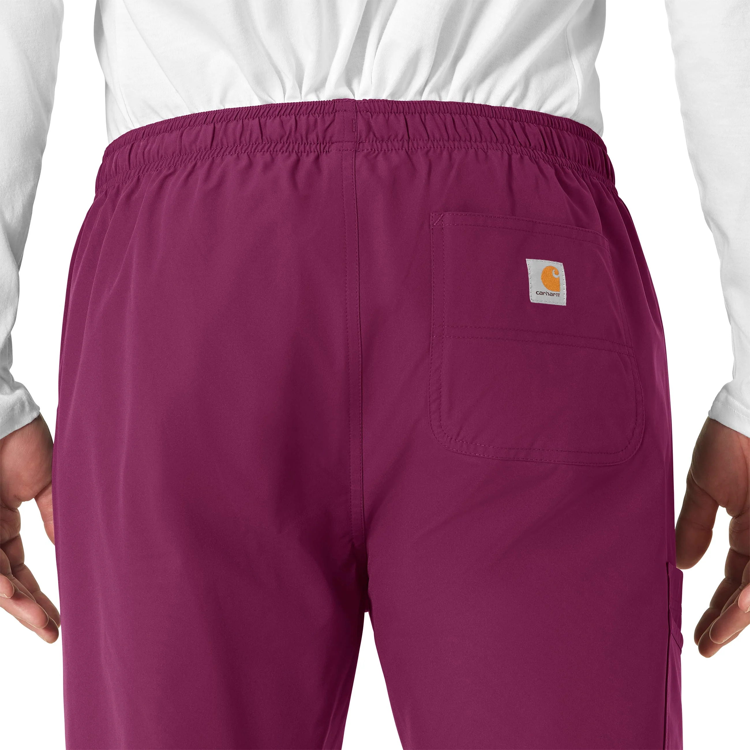 Carhartt Force Essentials Unisex Elastic Waist Cargo Scrub Pant - Wine - Image 6