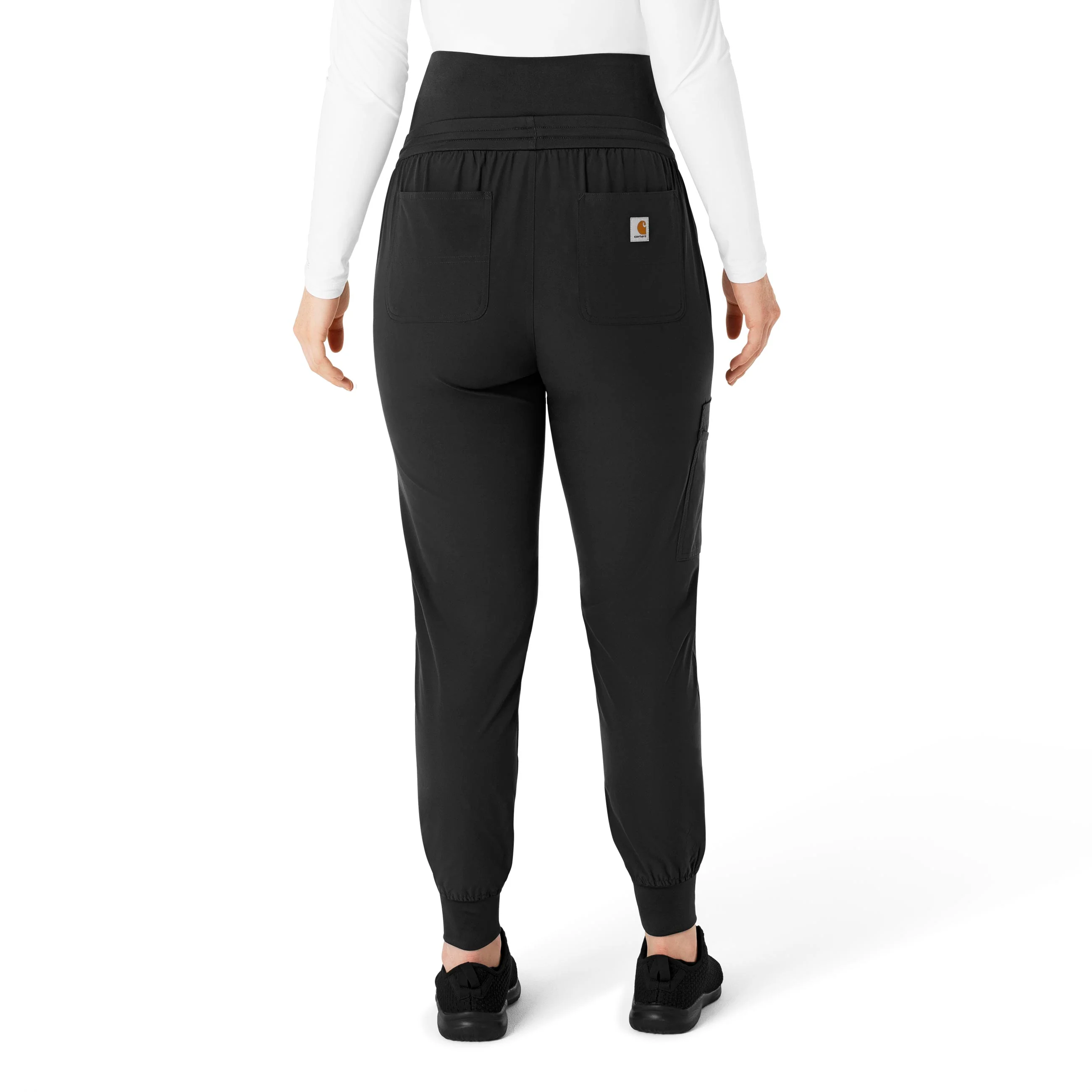 Carhartt Force Essentials Women's Maternity Jogger Scrub Pant - Black - Image 2