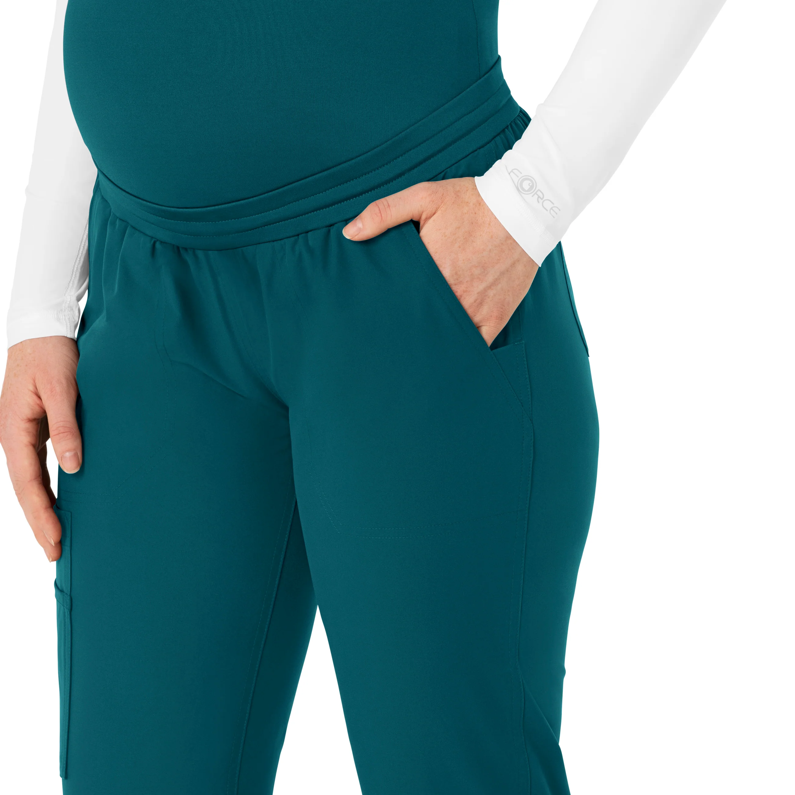 Carhartt Force Essentials Women's Maternity Jogger Scrub Pant - Caribbean - Image 7