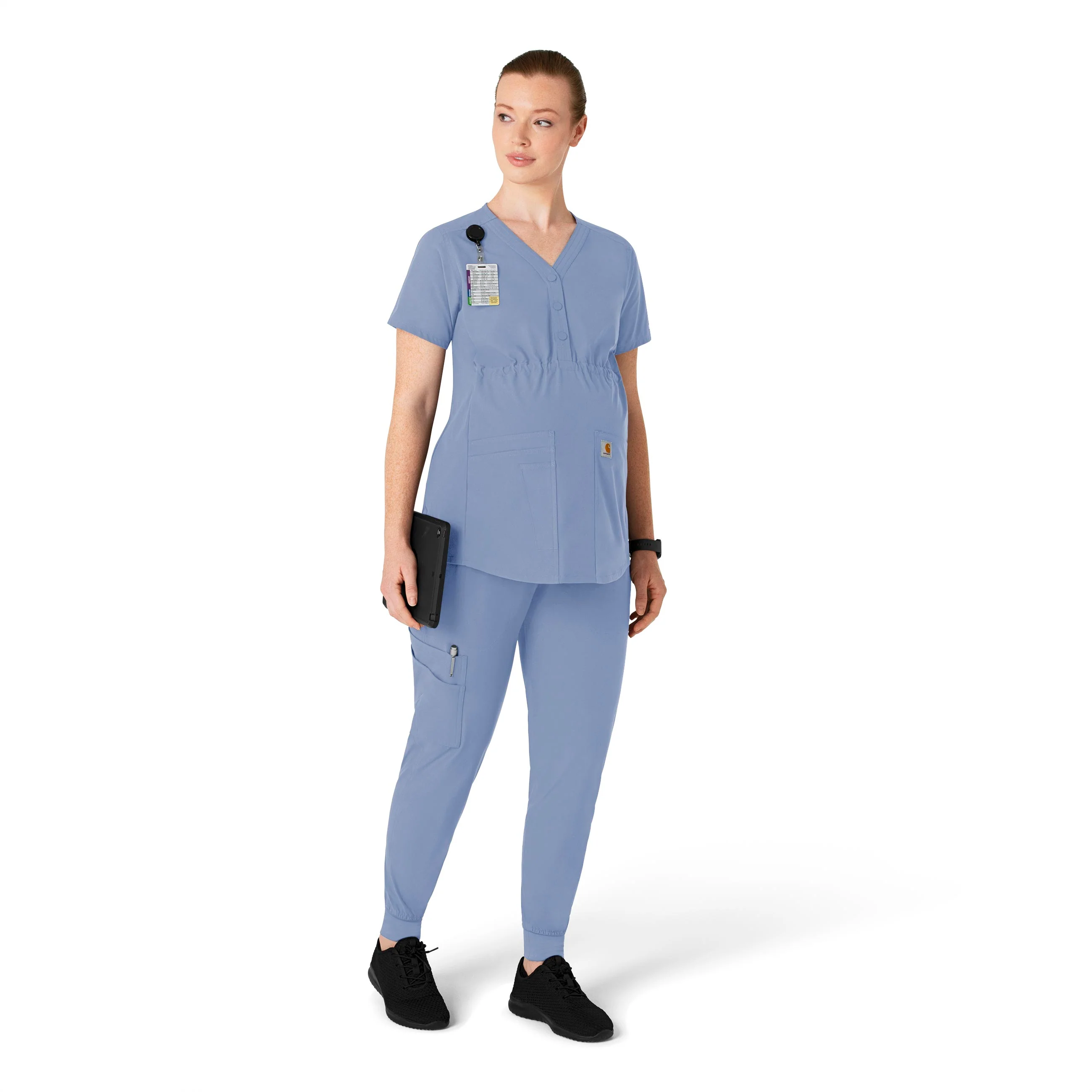 Carhartt Force Essentials Women's Maternity Jogger Scrub Pant - Ceil Blue - Image 3