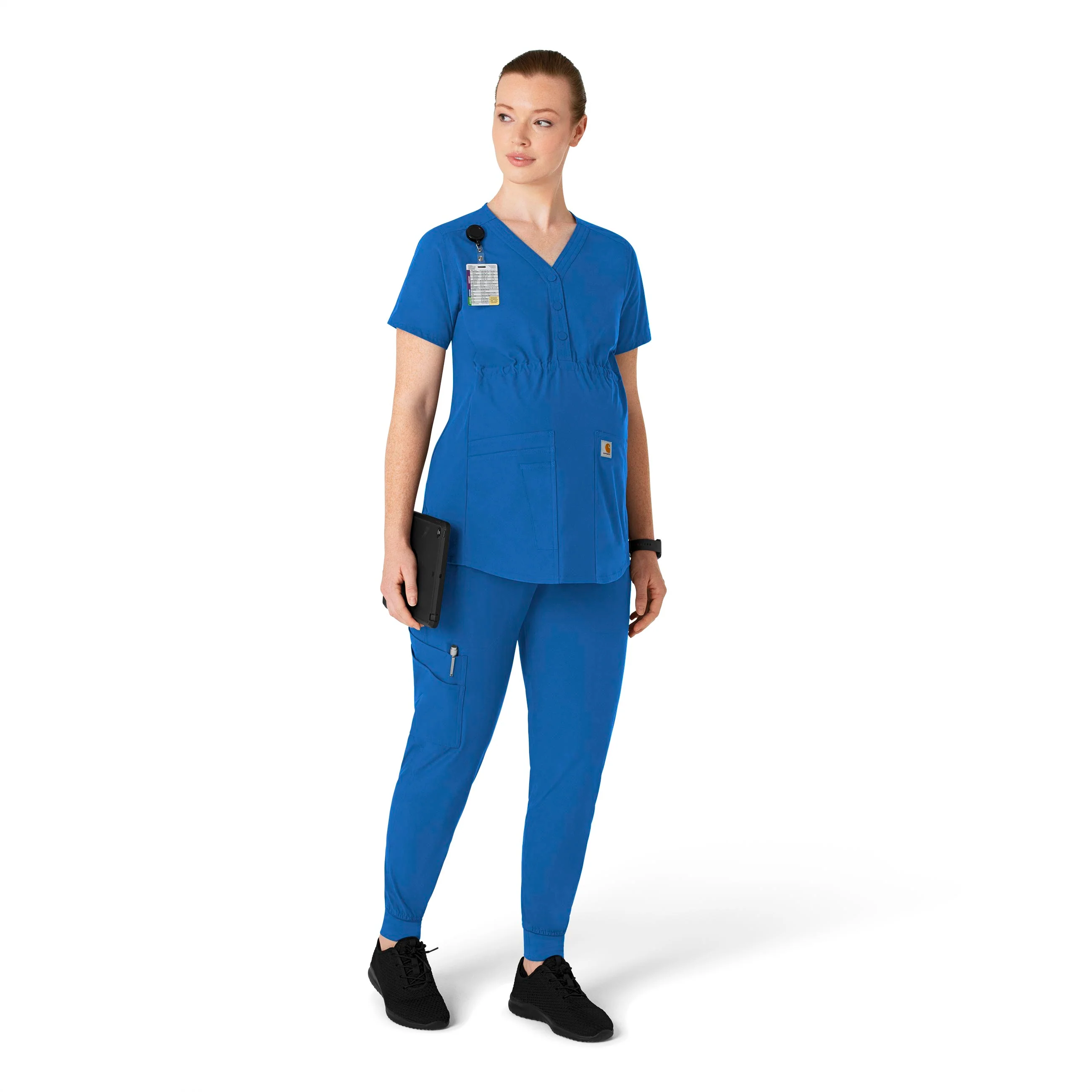 Carhartt Force Essentials Women's Maternity Jogger Scrub Pant - Royal - Image 3