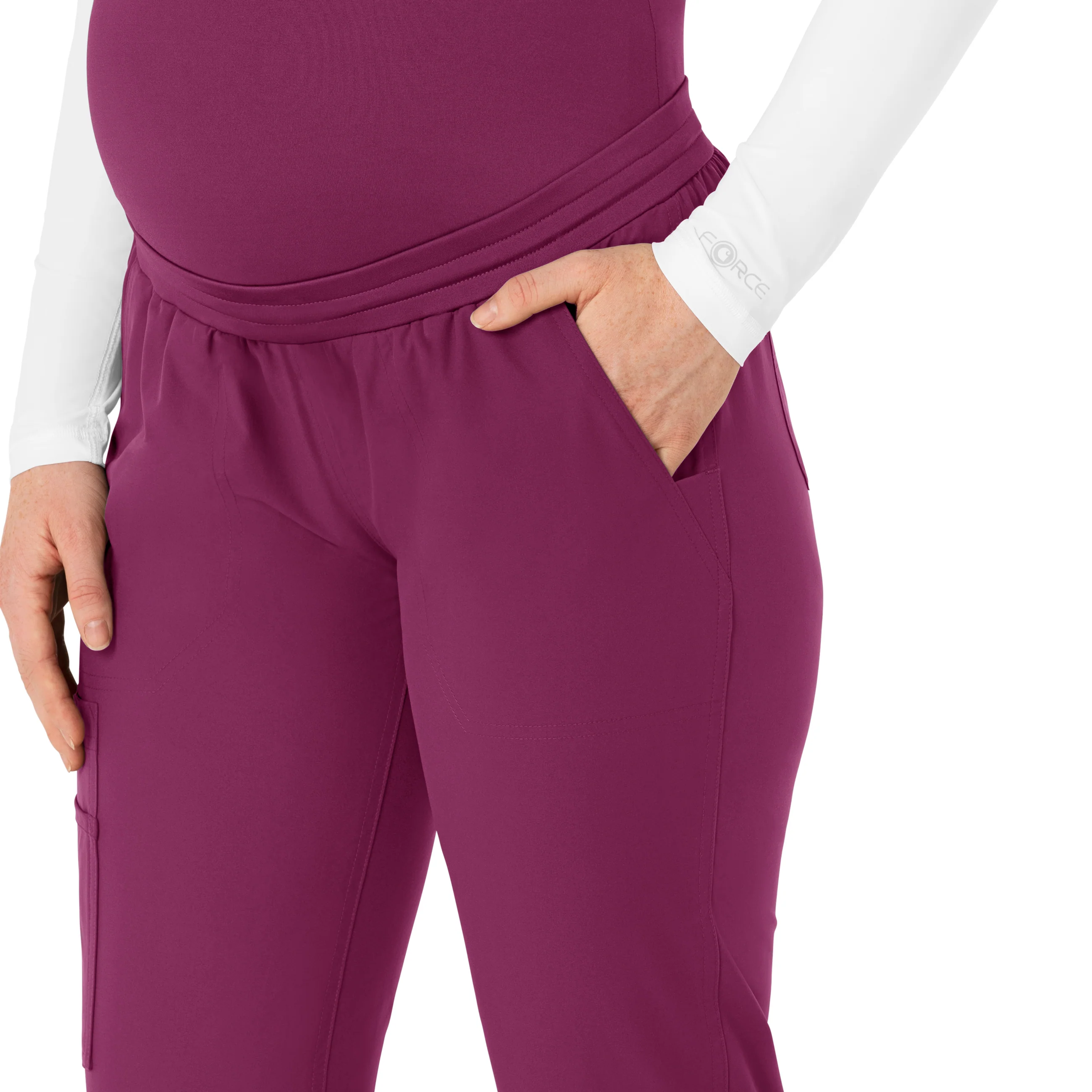 Carhartt Force Essentials Women's Maternity Jogger Scrub Pant - Wine - Image 7