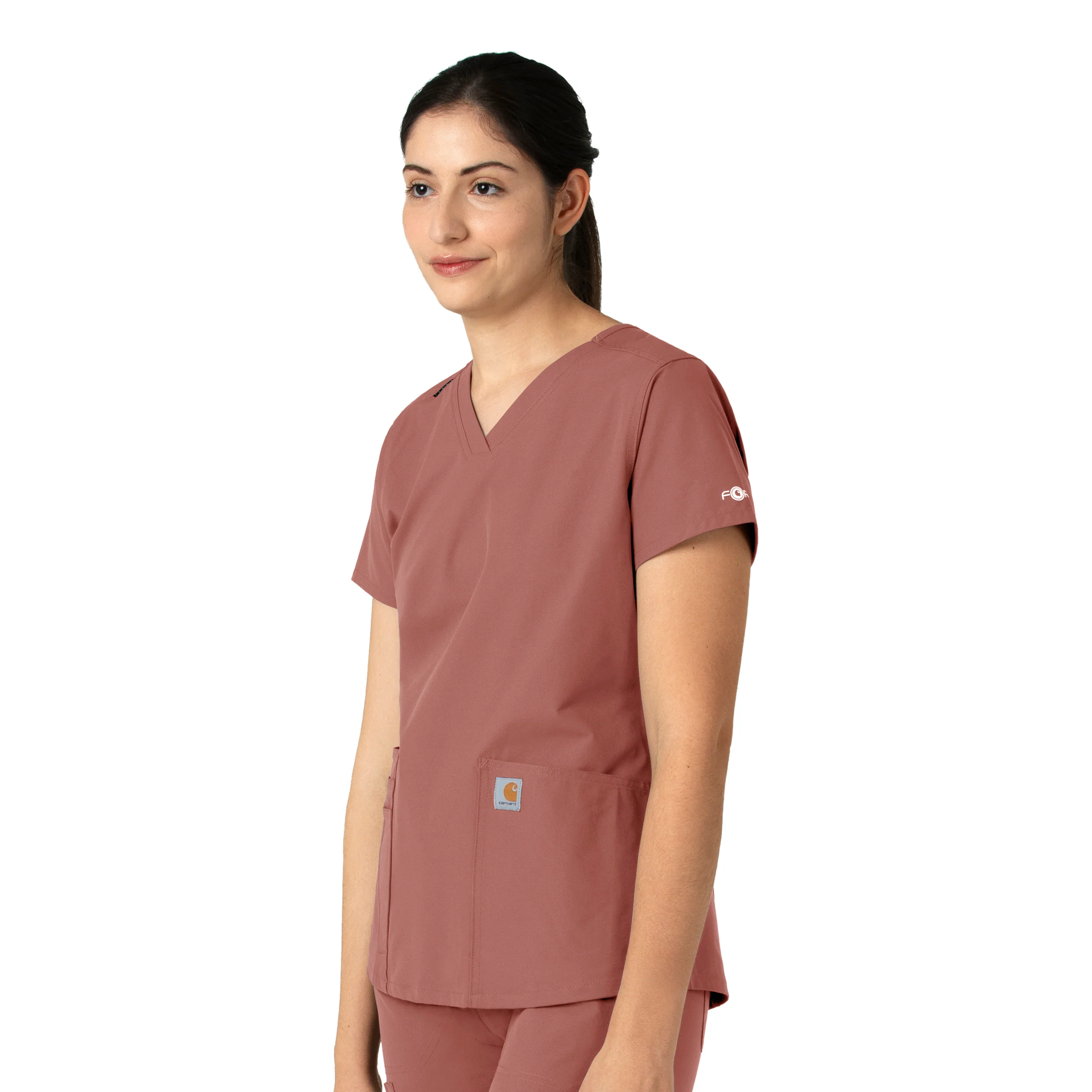Carhartt Force Essentials Women's V-Neck Scrub Top - Wildrose - Image 4