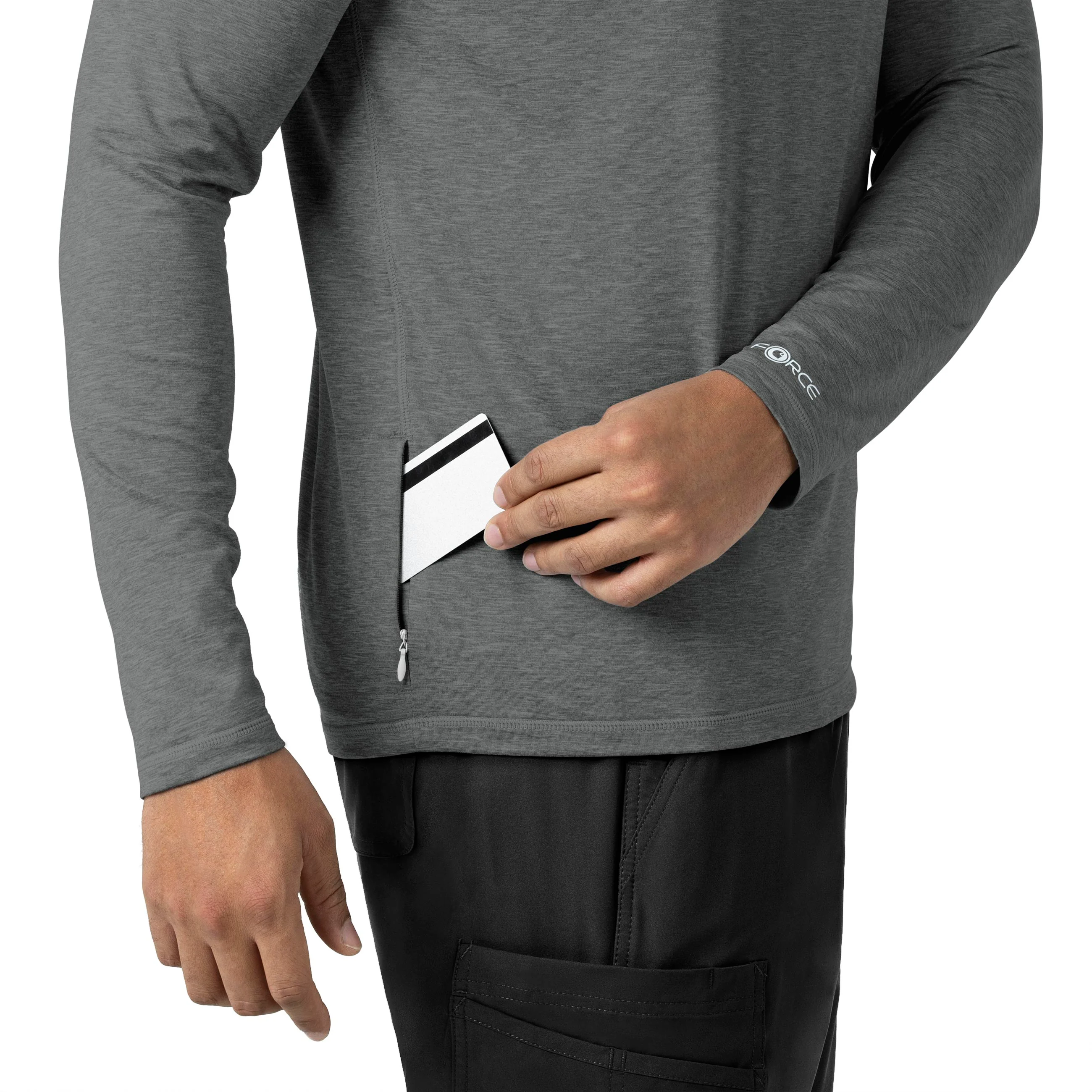 Carhartt Force Men's Long Sleeve Tee - Pewter Heather - Image 5