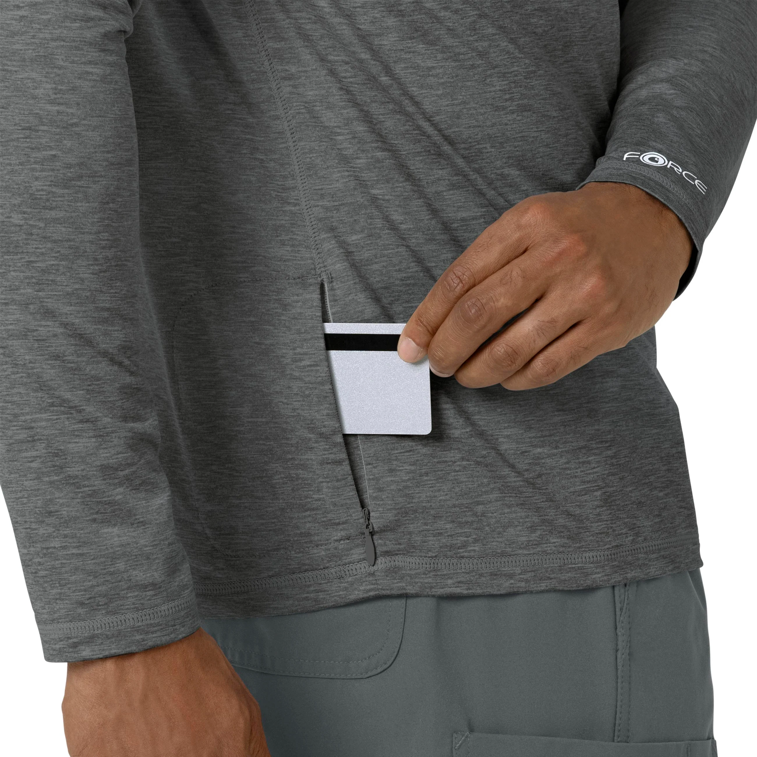 Carhartt Force Men's Long Sleeve Tee - Pewter Heather - Image 8